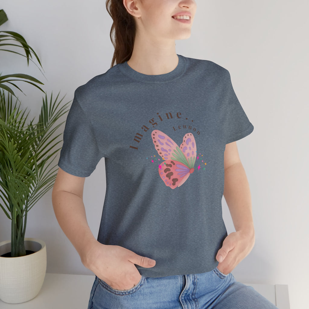 Peace and Love Imagine Tee | John Lennon 70's Butterfly Graphic T-Shirt