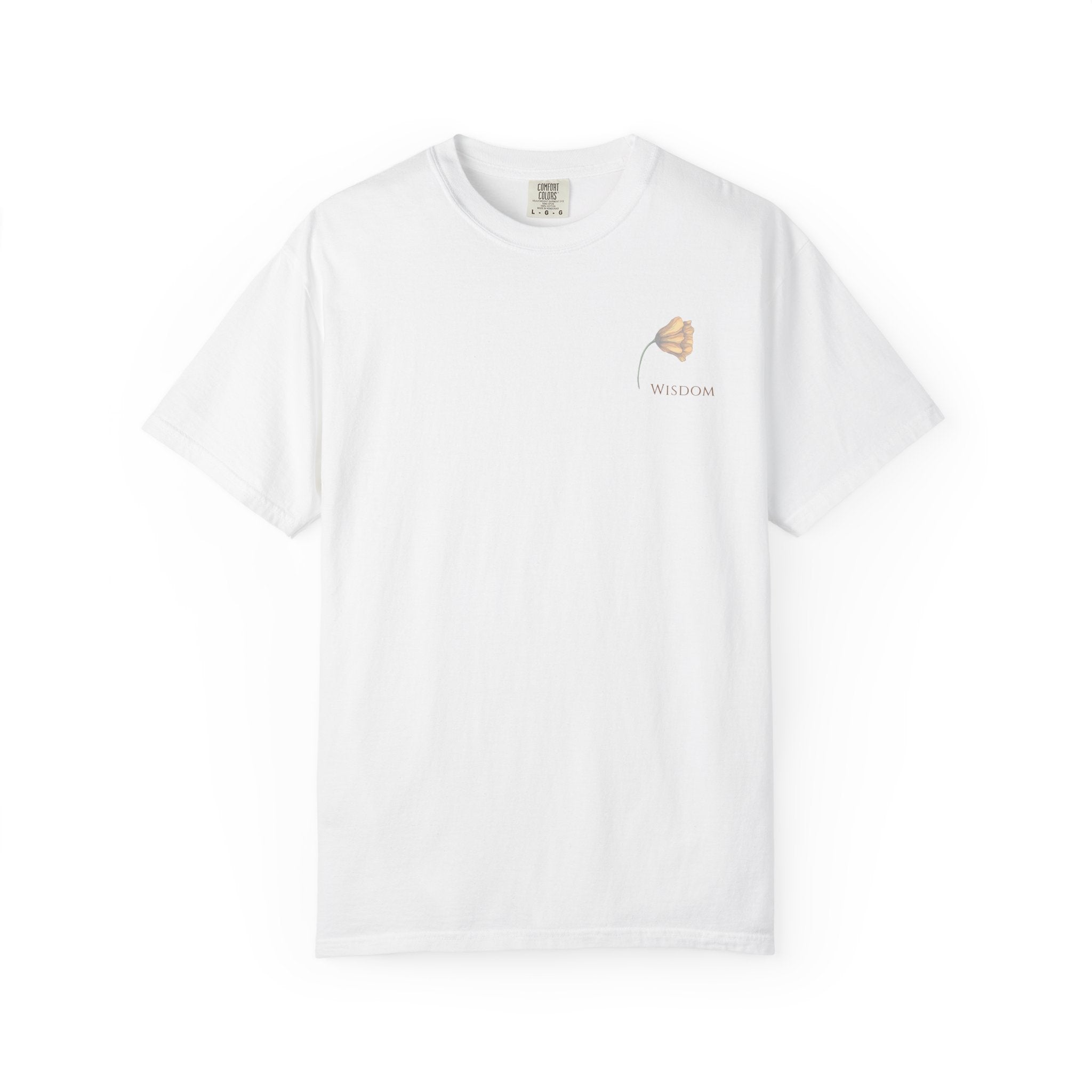 Whispers Collection™ | “Wisdom” Comfort Colors® Garment-Dyed Tee | Inspirational Botanical Shirt | Literary Minimalist Graphic Tee Women Adult