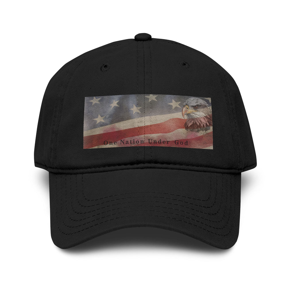 One Nation Under God | Guy's Eagle & Flag Baseball Cap: Garment Washed