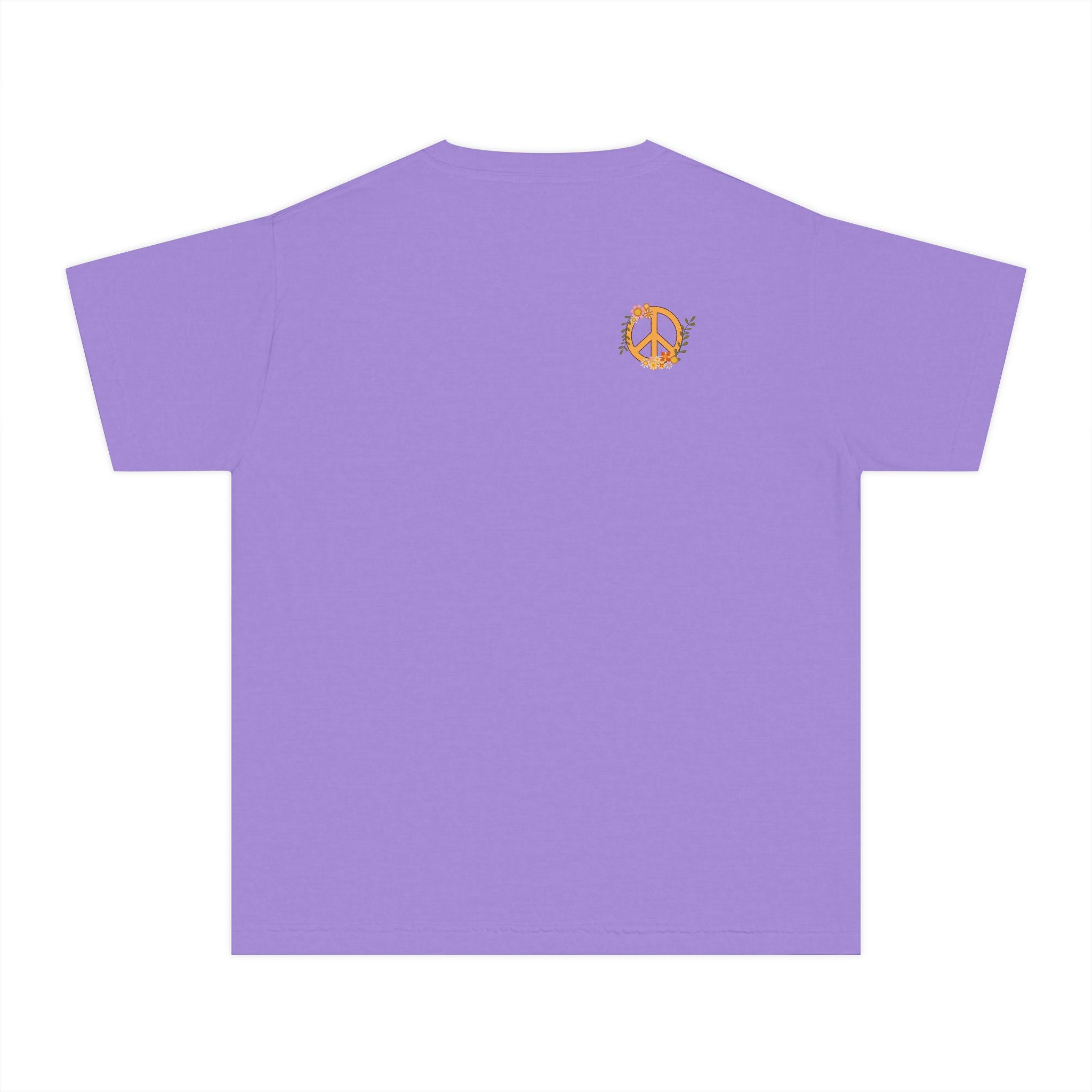 Unisex Youth Cotton Retro Tee:  Peace and Love