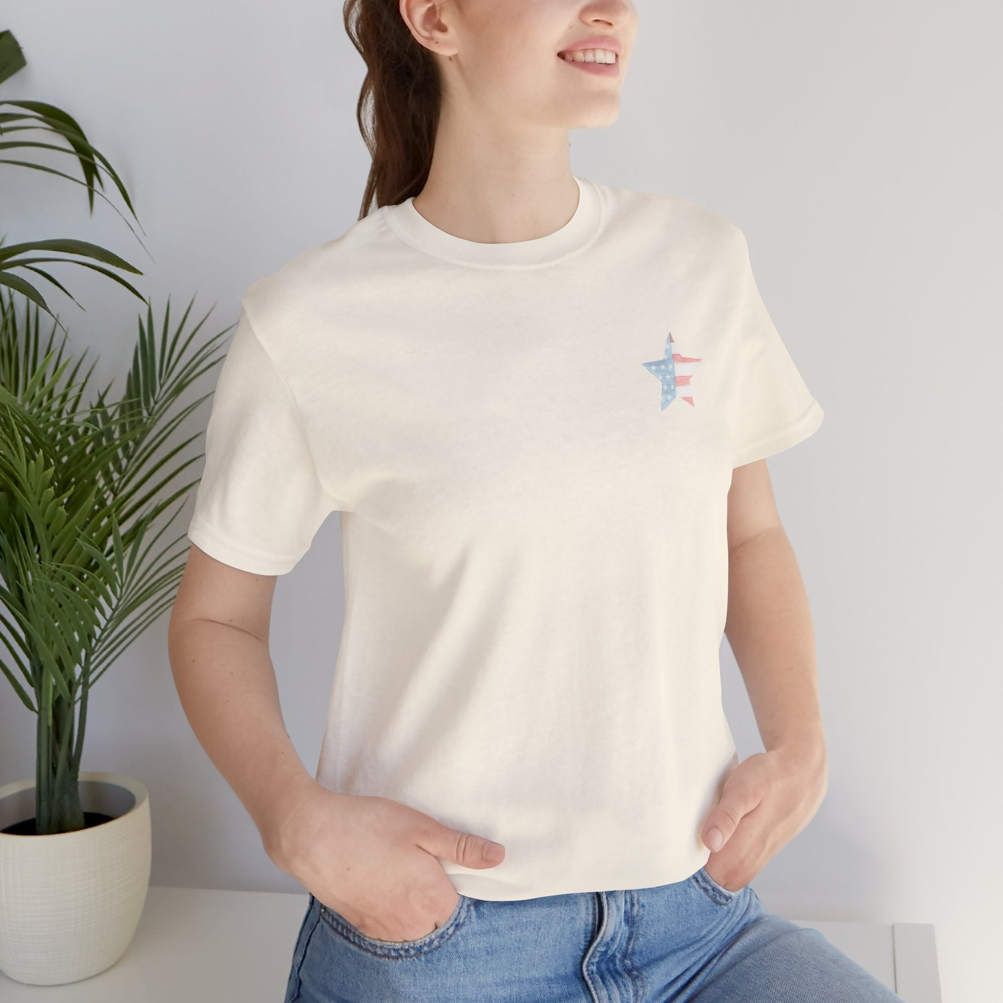 Under God | Soft Watercolor Star & Rose Women's Relaxed Tee
