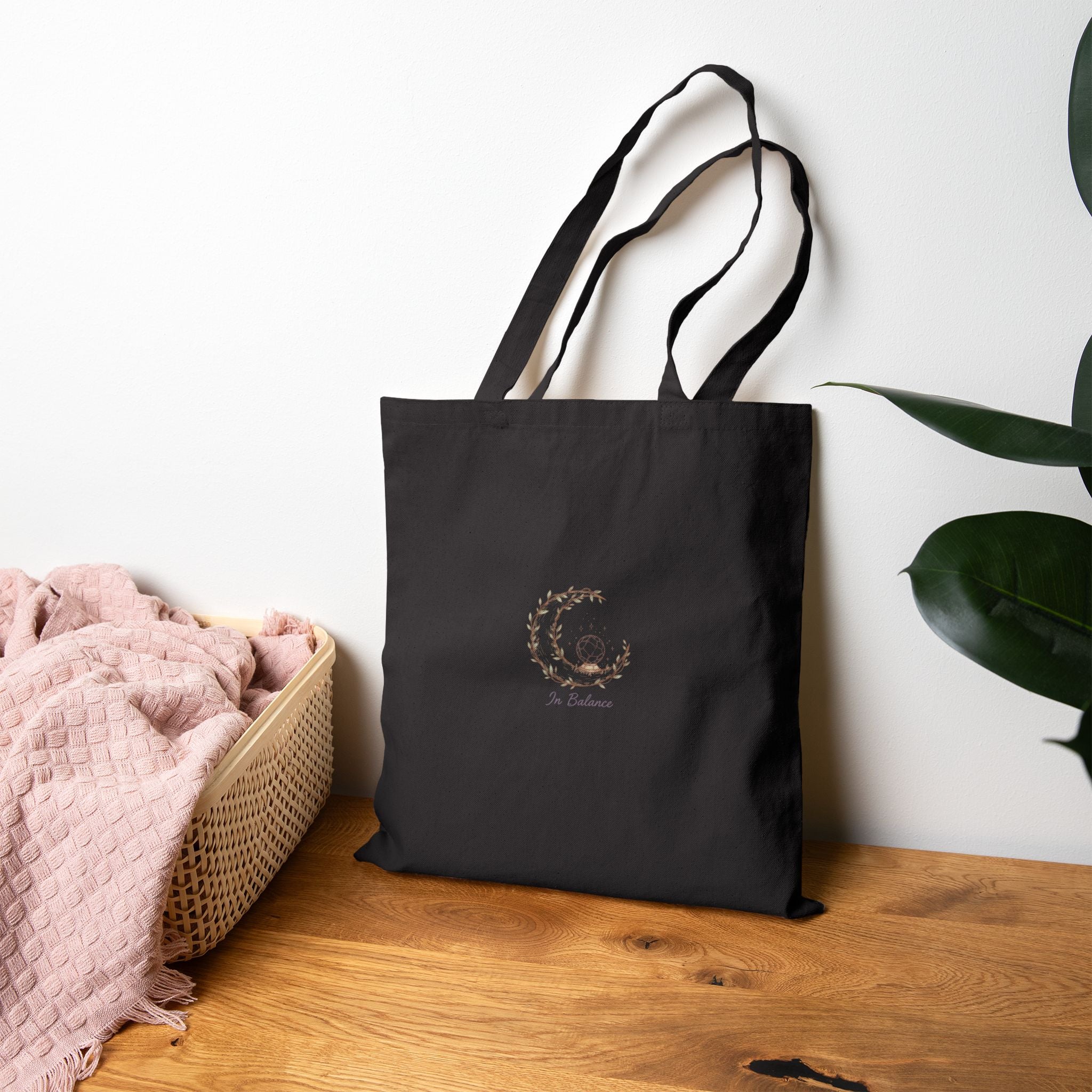 Gentle Moon Wreath Canvas Tote – Rest in Grace