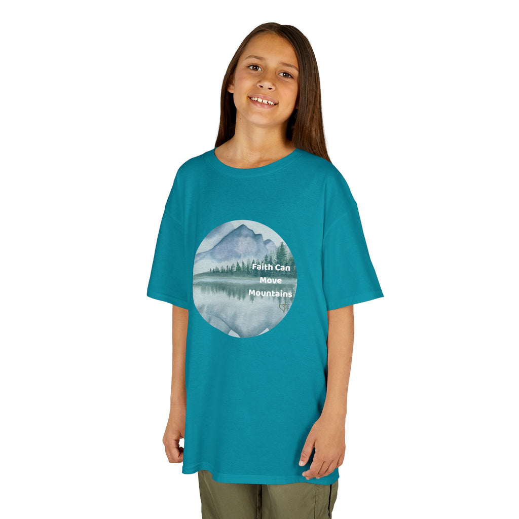 Faith Can Move Mountains:  Unisex US cotton Kids Tee