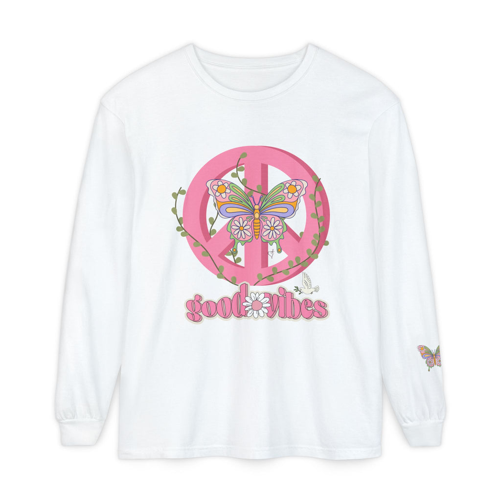 Good Vibes Peace and Love Soft Long Sleeve T-Shirt for Her