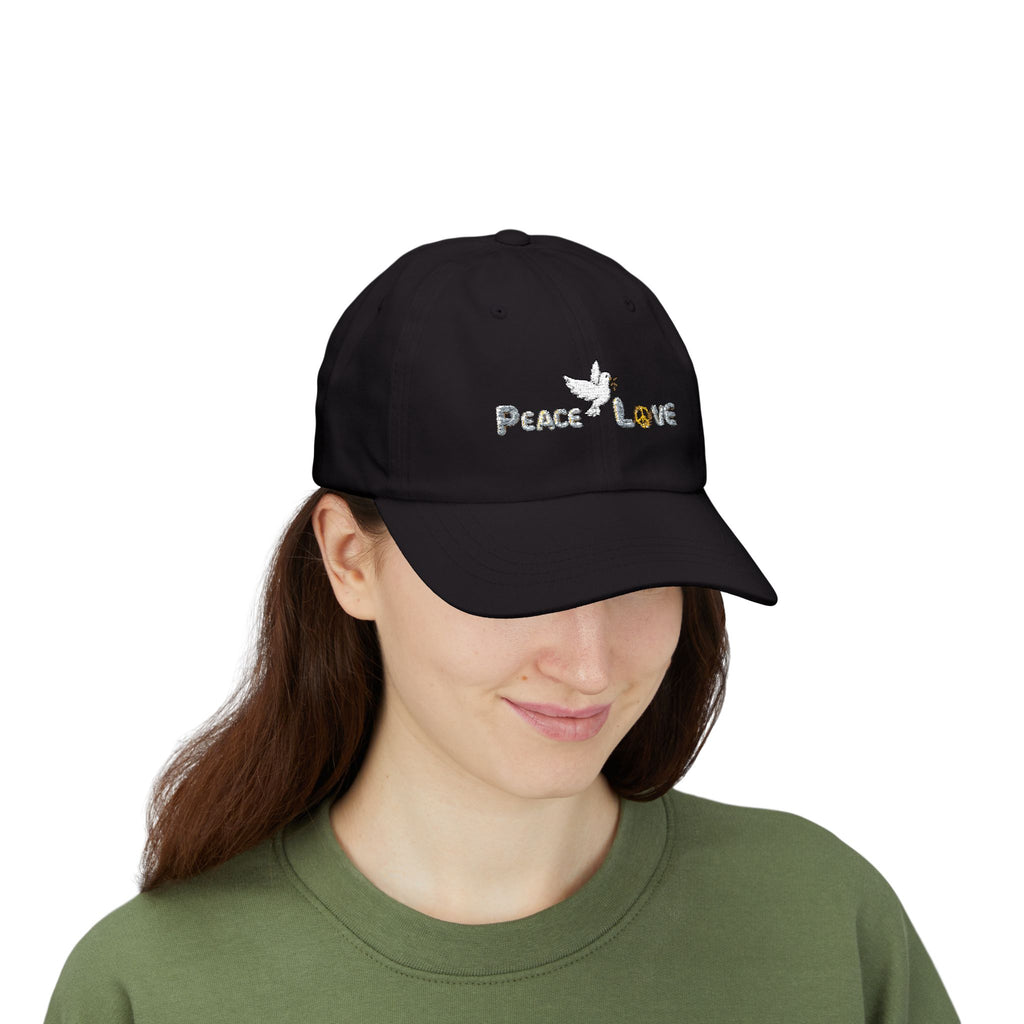 Unisex Peace and Love Adult Embroidered Cap