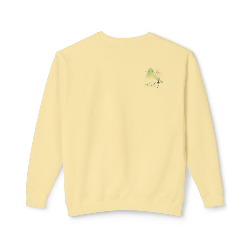 Female Adult Lightweight Crewneck Sweatshirt: Mom… Forever – Nurturing Floral