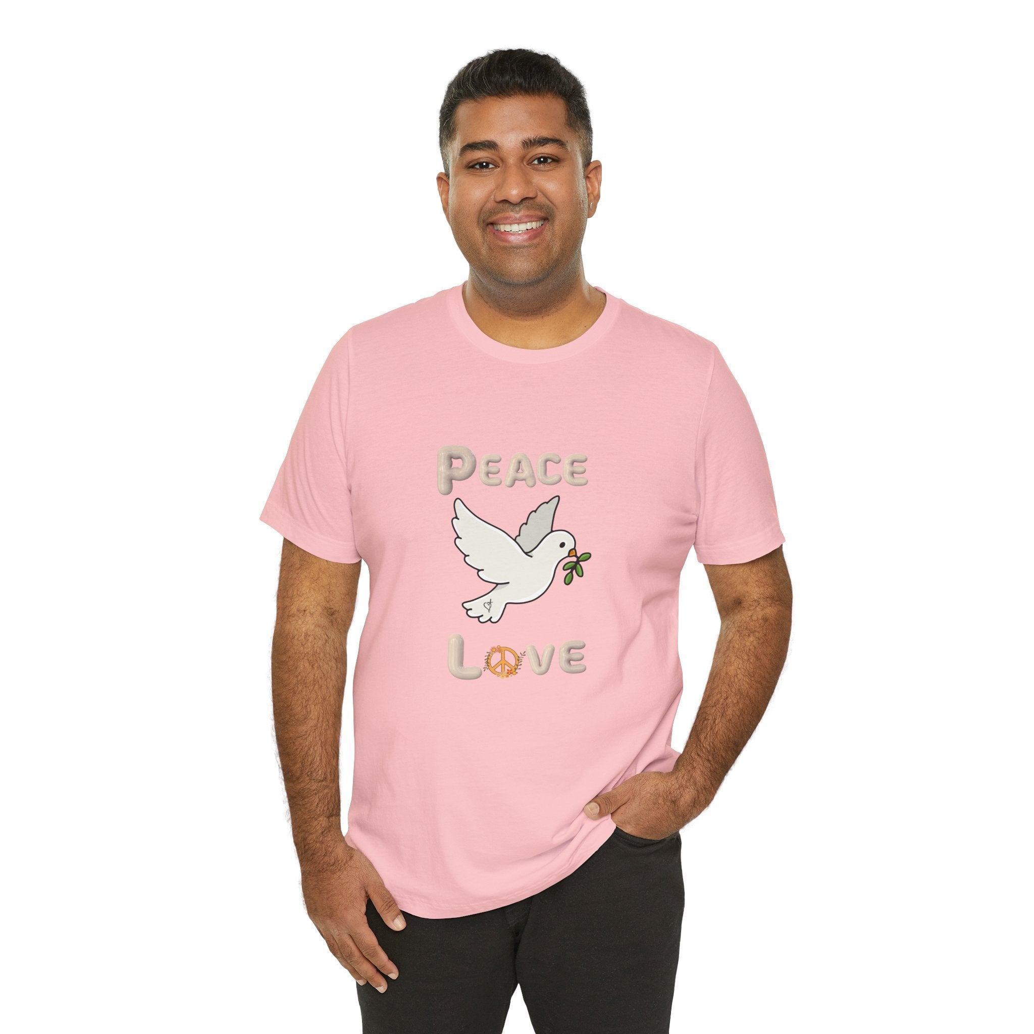 Adult Female Relaxed Comfort Tee:  Peace and Love