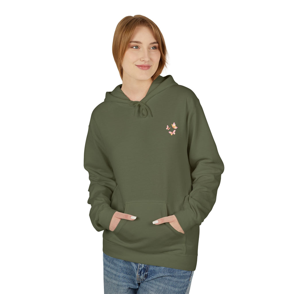 Adult Female Lightweight Soft Fleece Style Hoodie With Pockets:  "I am With You"  (Isaiah 41:10)