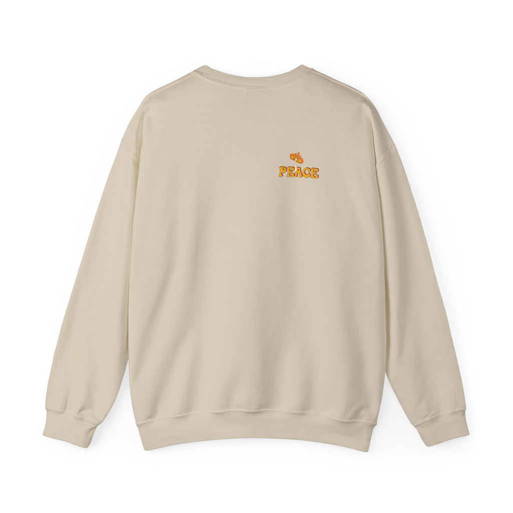 Peace Butterfly Crewneck Sweatshirt — Retro Floral Graphic Pullover