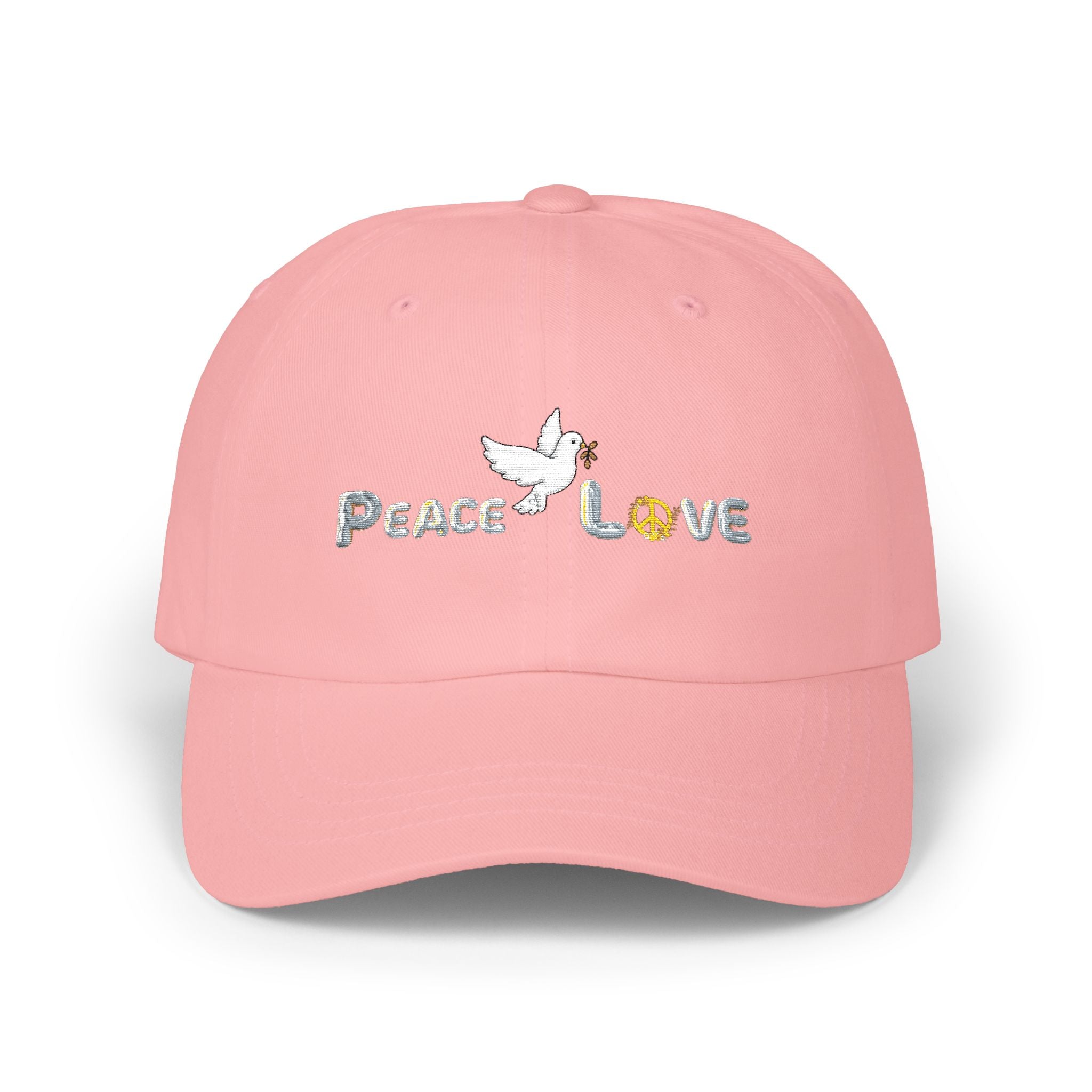 Unisex Peace and Love Adult Embroidered Cap