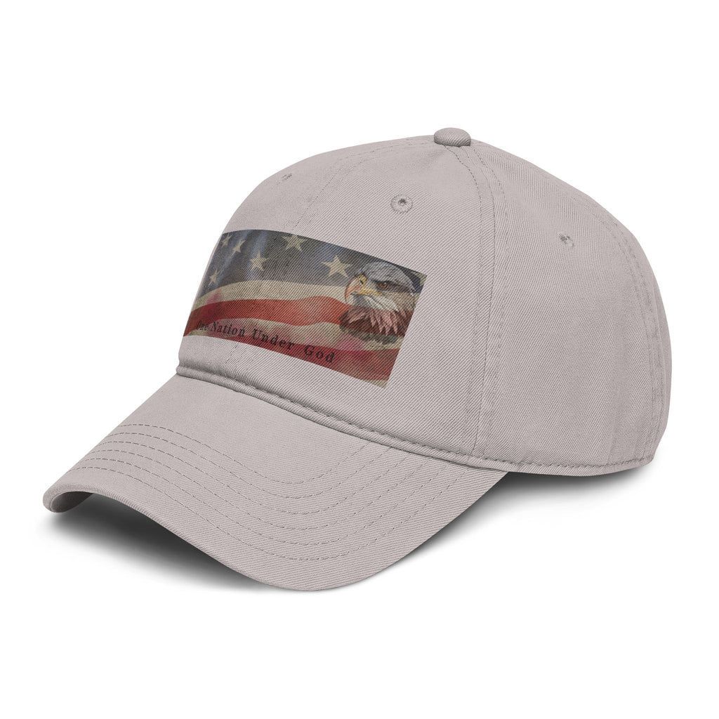 One Nation Under God | Guy's Eagle & Flag Baseball Cap: Garment Washed