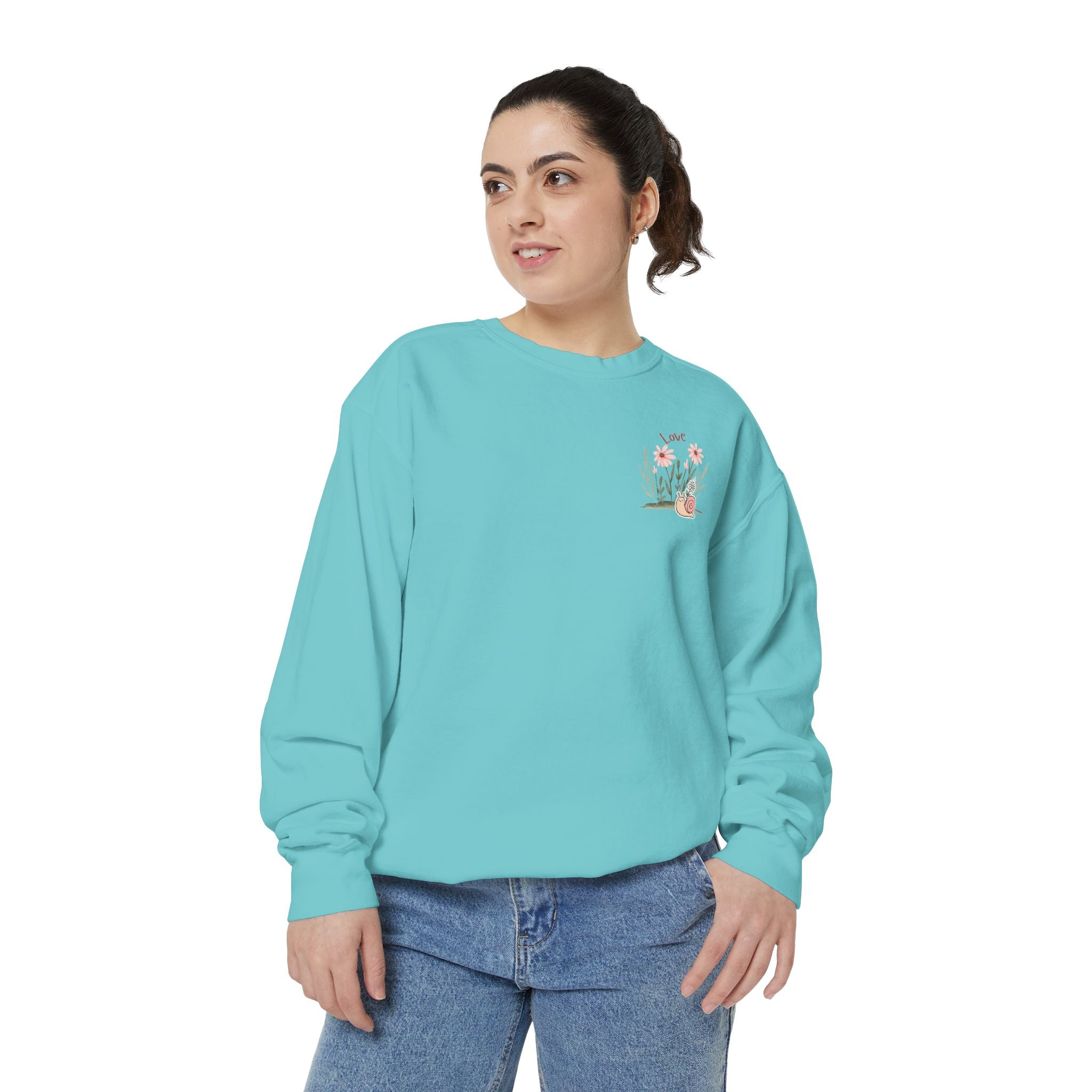 Retro Adult Female Crew Neck Sweatshirt:  All You Need is Love