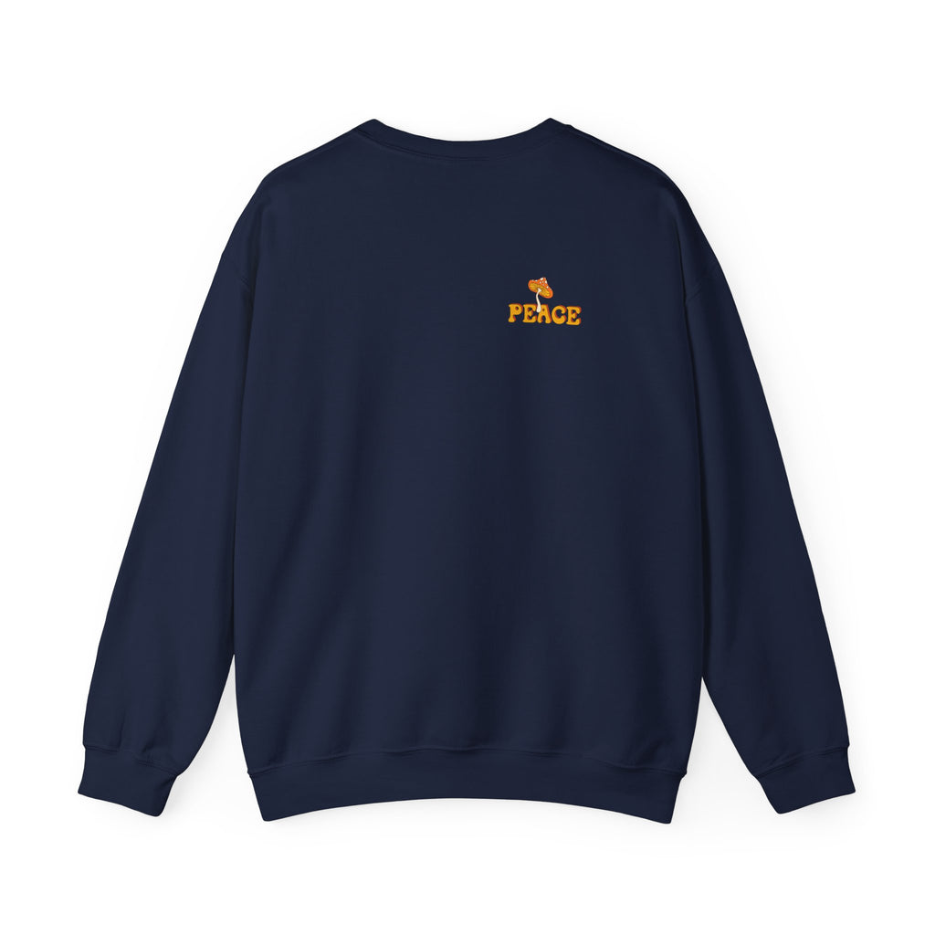 Peace Butterfly Crewneck Sweatshirt — Retro Floral Graphic Pullover