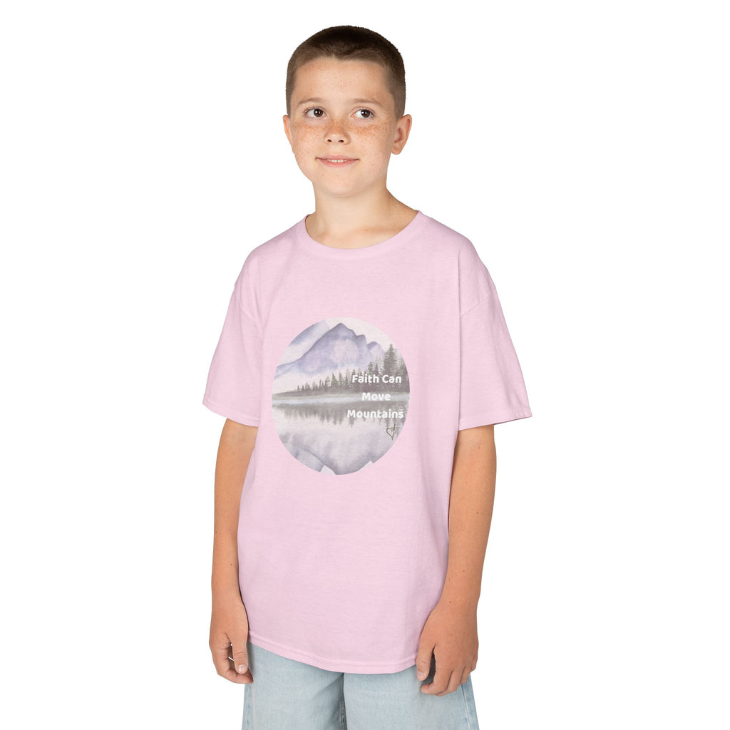 Faith Can Move Mountains:  Unisex US cotton Kids Tee
