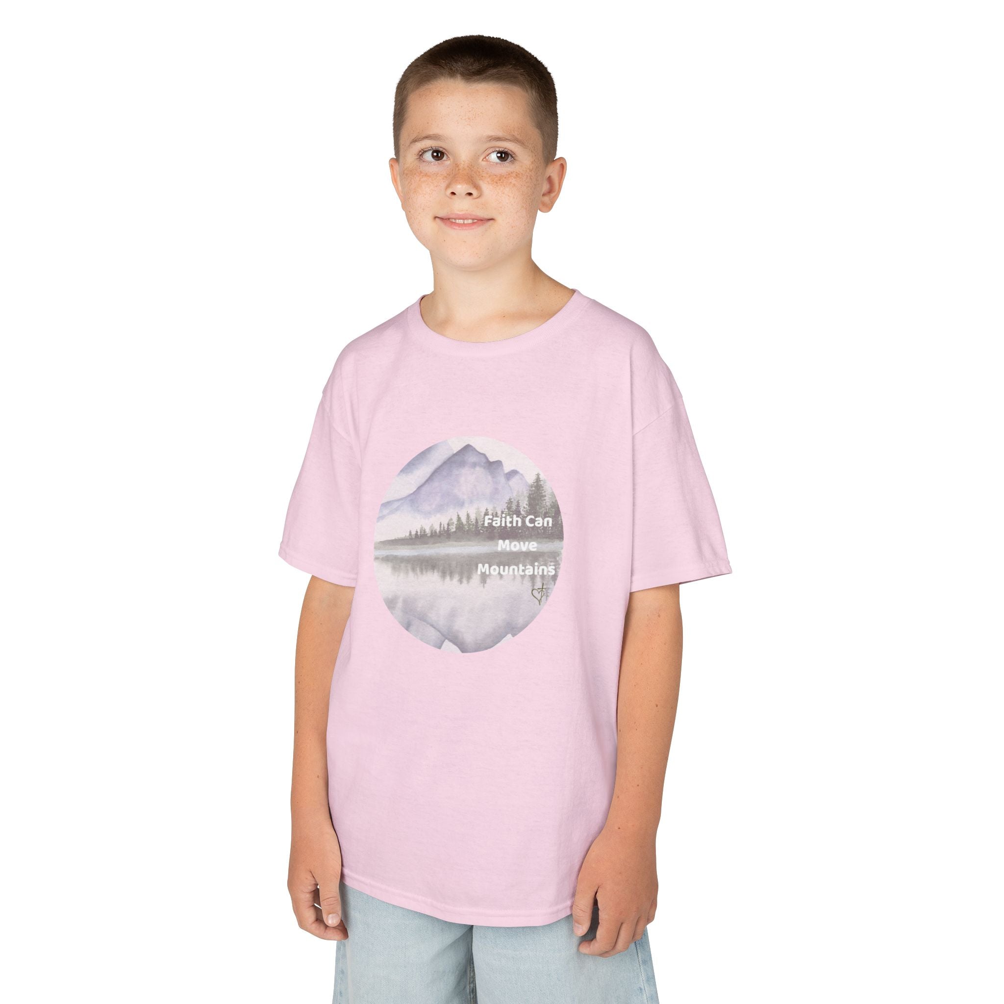 Faith Can Move Mountains:  Unisex US cotton Kids Tee