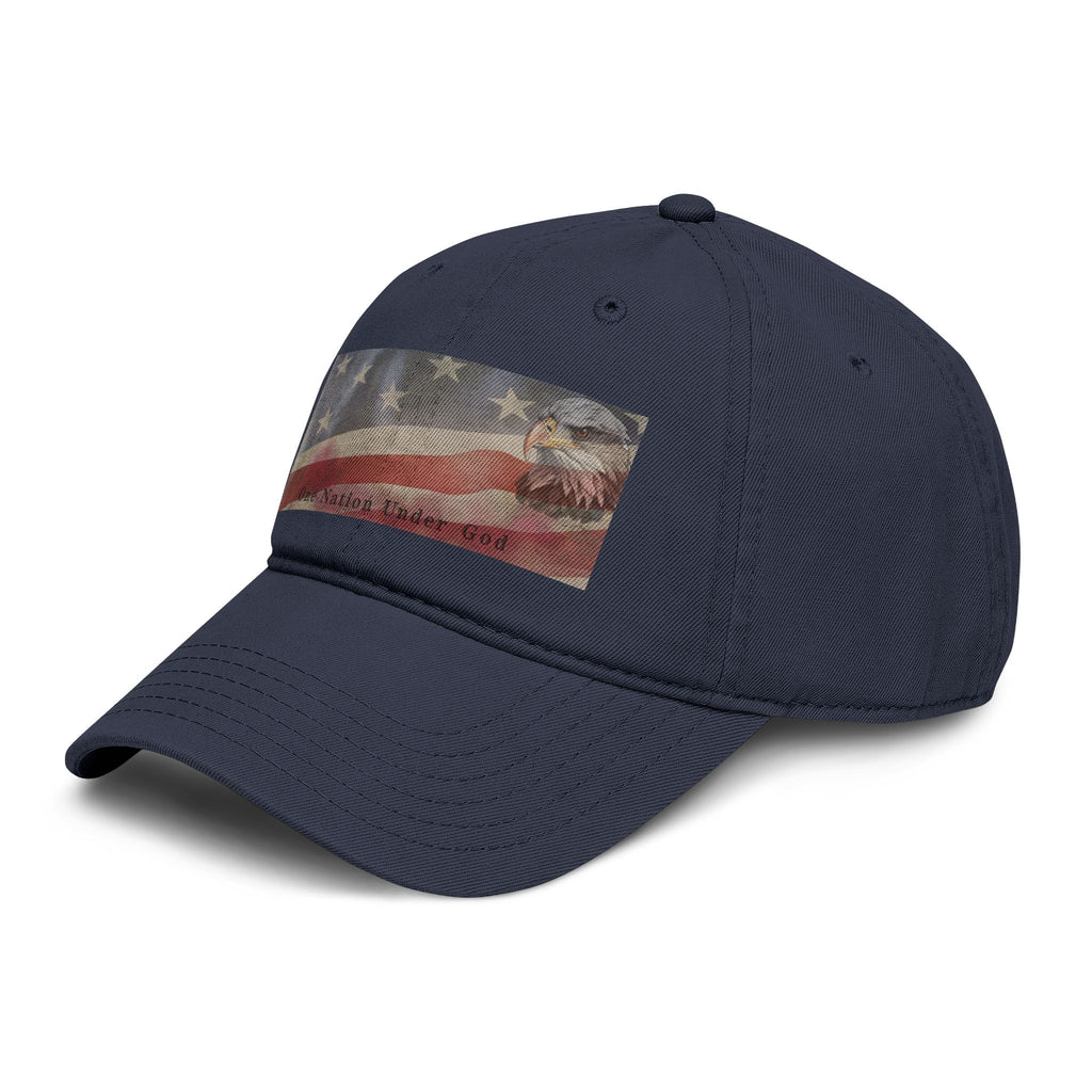 One Nation Under God | Guy's Eagle & Flag Baseball Cap: Garment Washed
