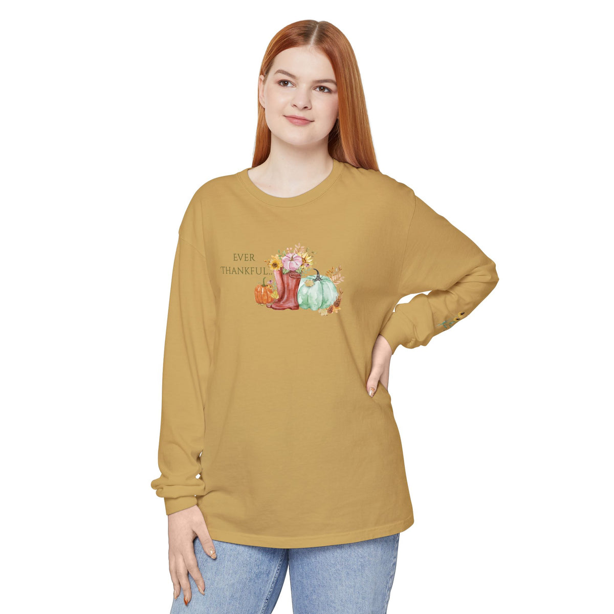 Ever Thankful: Women's Thanksgiving Long Sleeve Tee