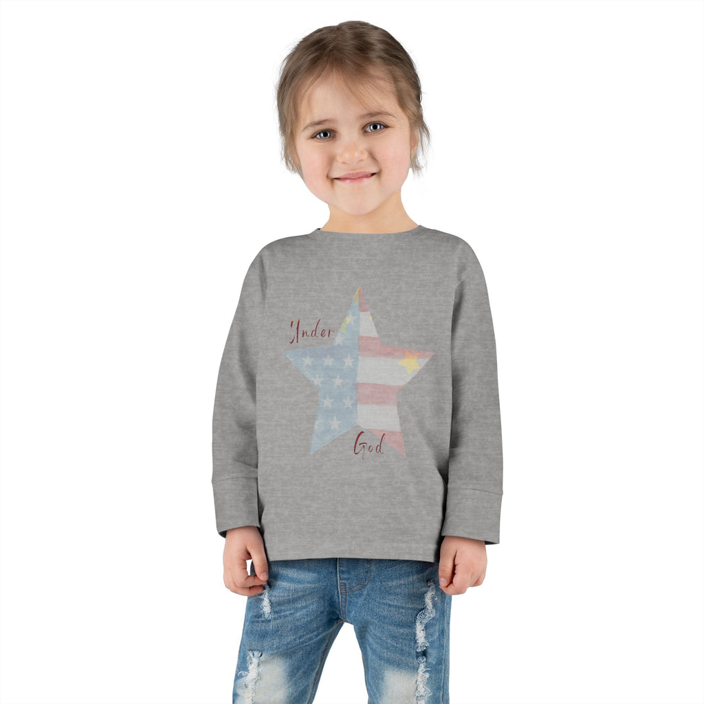 Under God | Watercolor Star Unisex Toddler Long Sleeve Tee