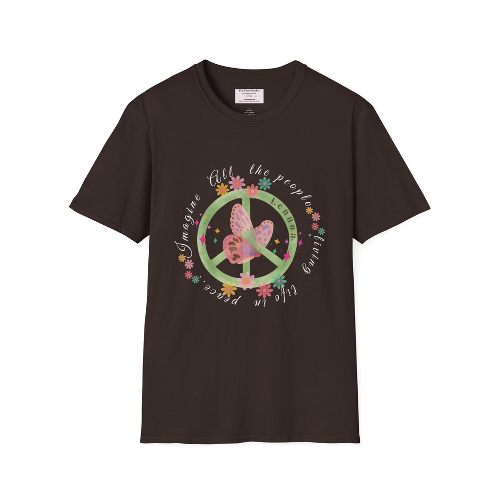 Peace and Love:  Imagine All The People Ultra Soft 100% Cotton Tee for Her