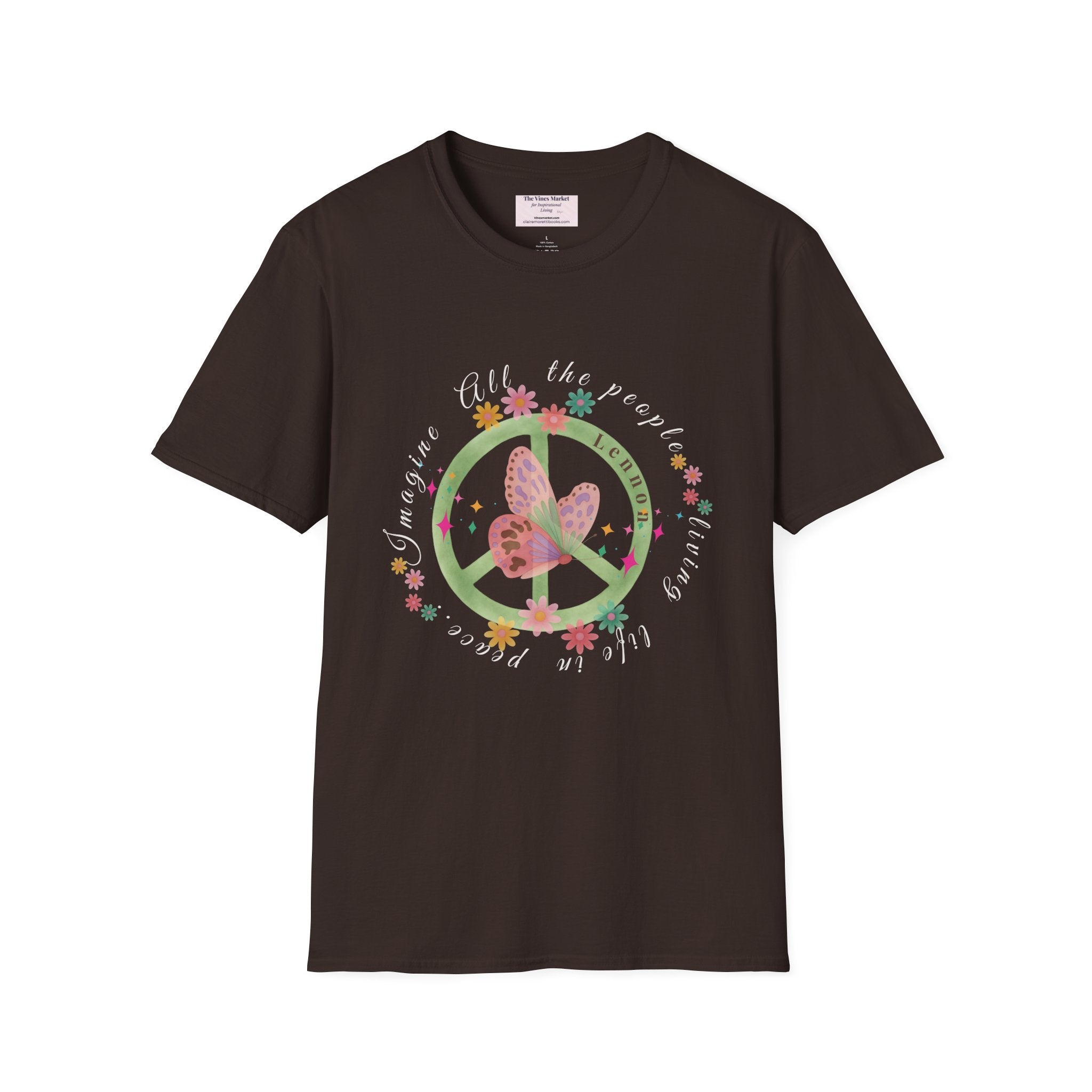 Peace and Love:  Imagine All The People Ultra Soft 100% Cotton Tee for Her