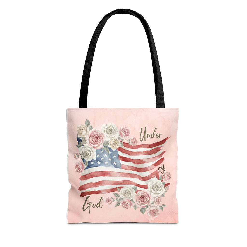 Under God | Watercolor Flag & Roses Tote Bag