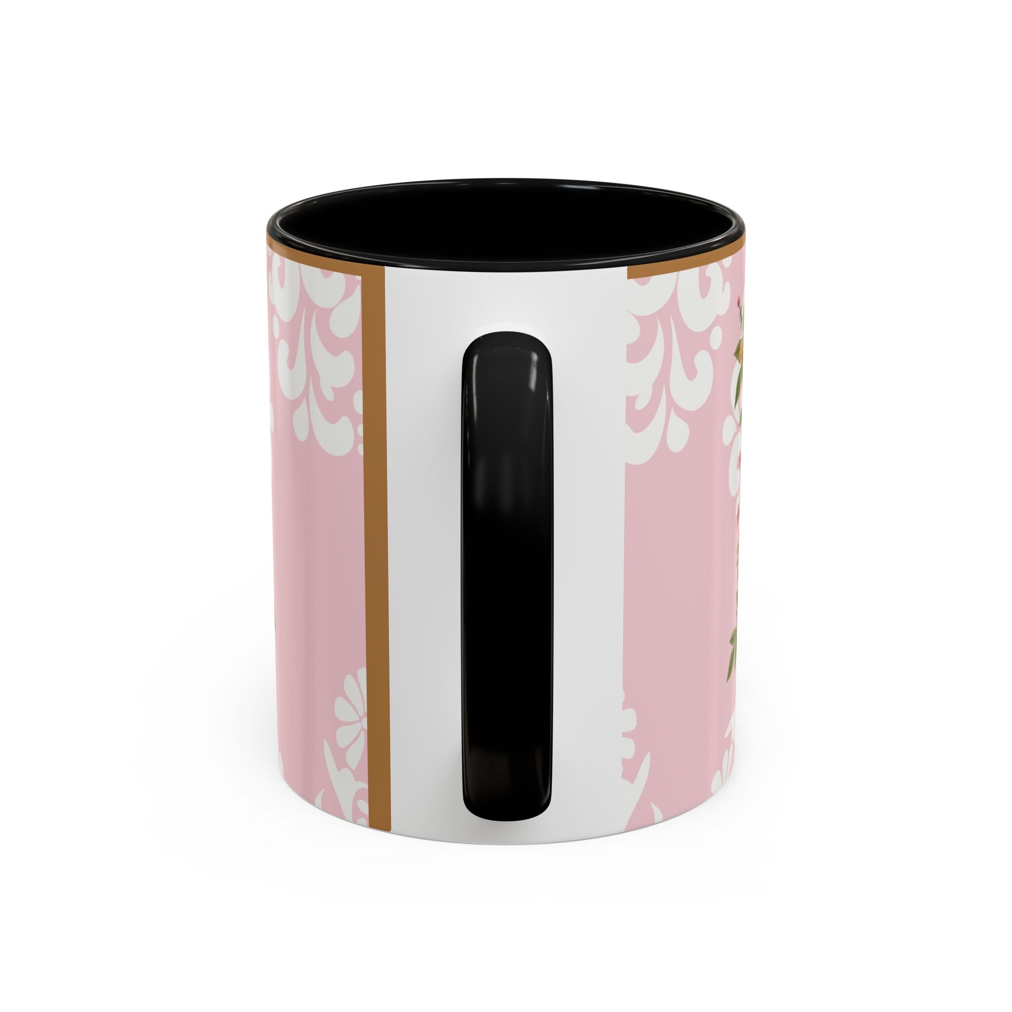 Peace and Love Coffee Mug — John 14:27 Pink Damask & Olive Floral Accent(11, 15oz)