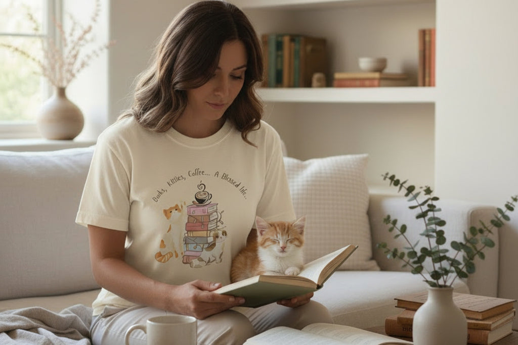 Books, Kitties & Coffee | Women’s Relaxed Tee