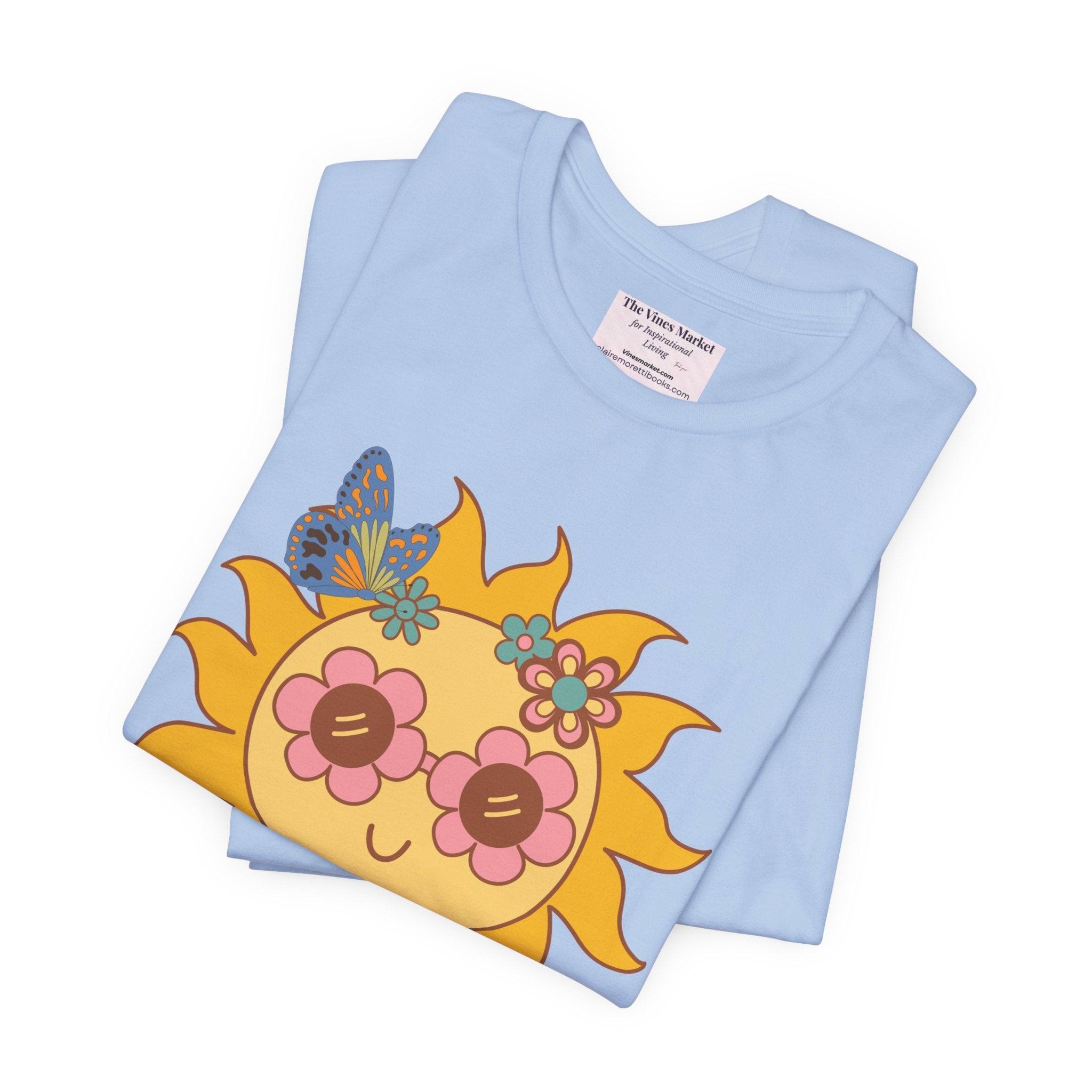 Groovy Sunflower Tee — 70s Retro Sun Graphic T-Shirt