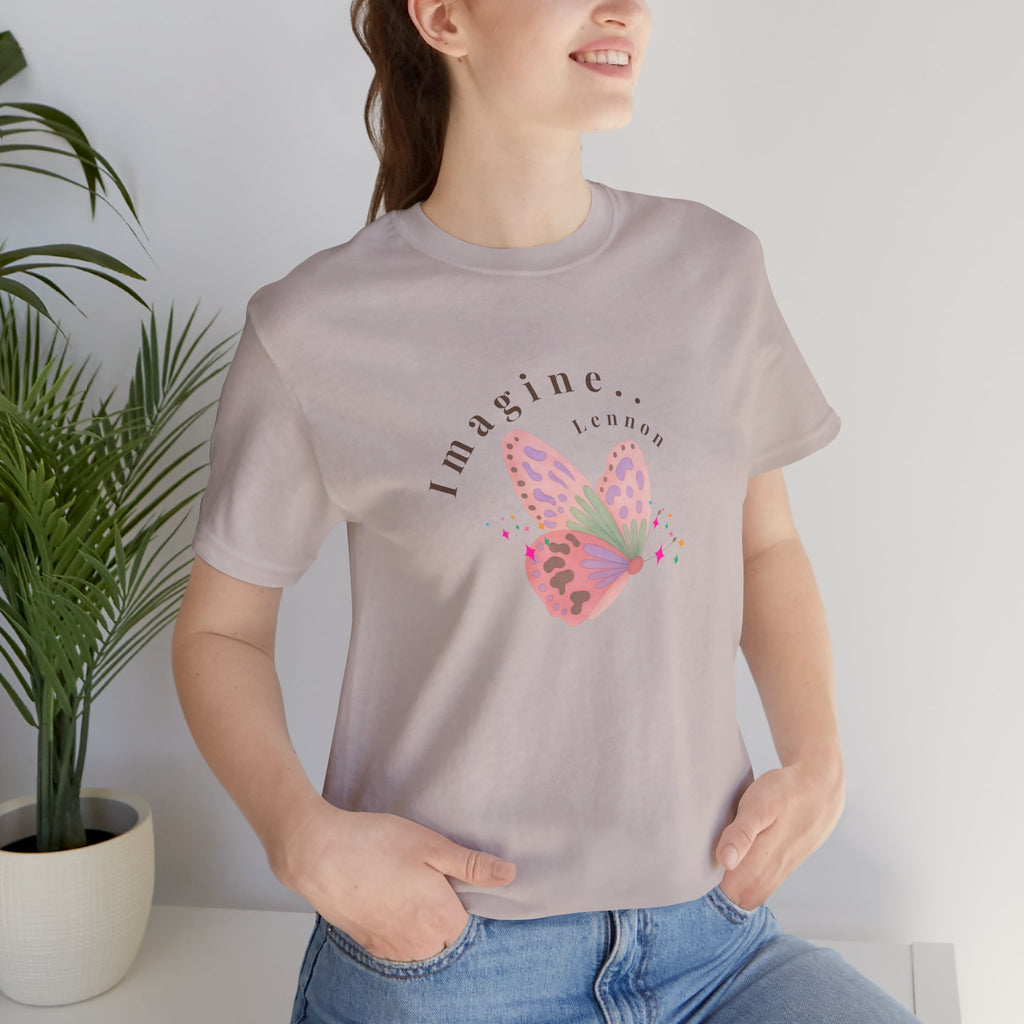 Peace and Love Imagine Tee | John Lennon 70's Butterfly Graphic T-Shirt