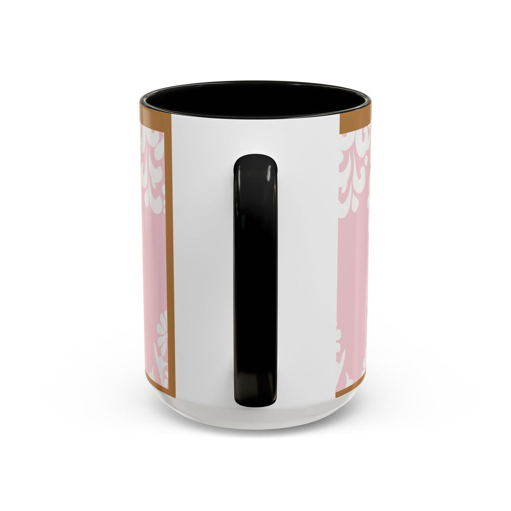 Peace and Love Coffee Mug — John 14:27 Pink Damask & Olive Floral Accent(11, 15oz)