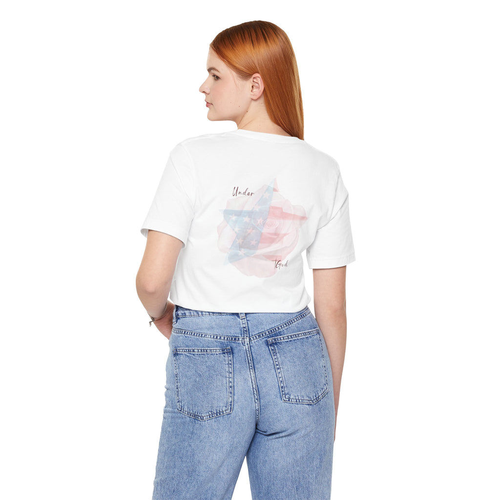 Under God | Soft Watercolor Star & Rose Women's Relaxed Tee