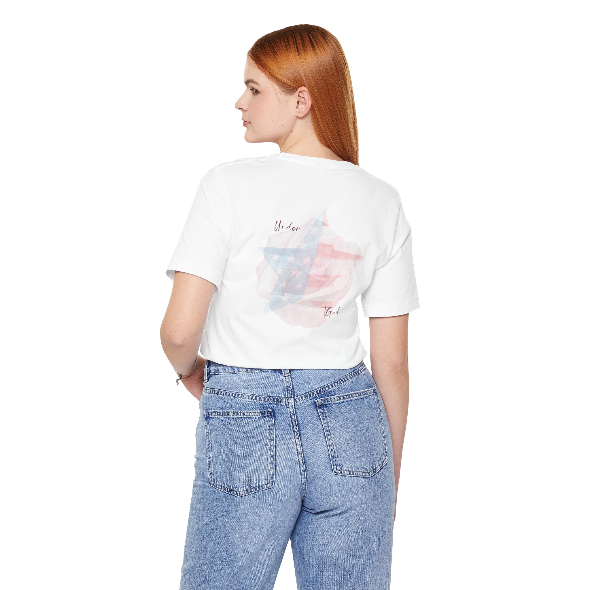 Under God | Soft Watercolor Star & Rose Women's Relaxed Tee