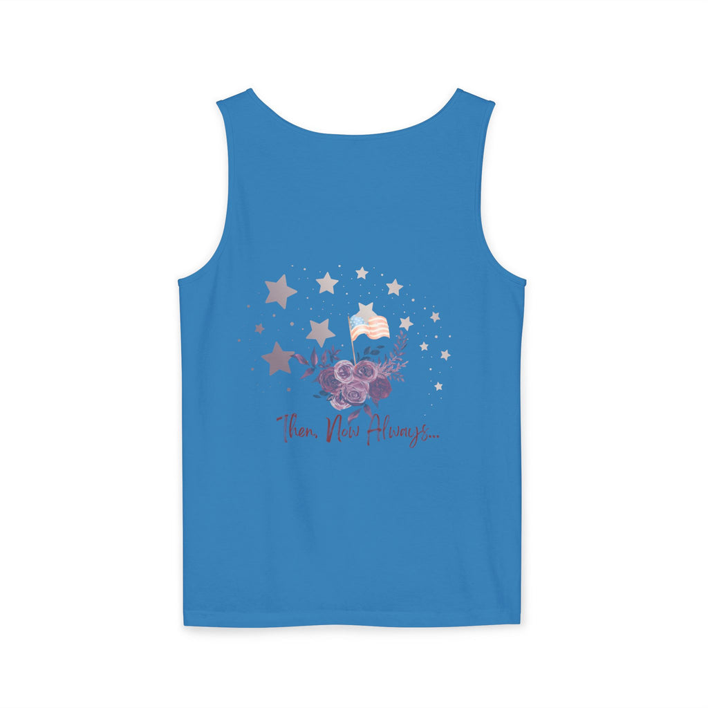 Then, Now and Always | Watercolor Flag & Roses Women's Tank Top