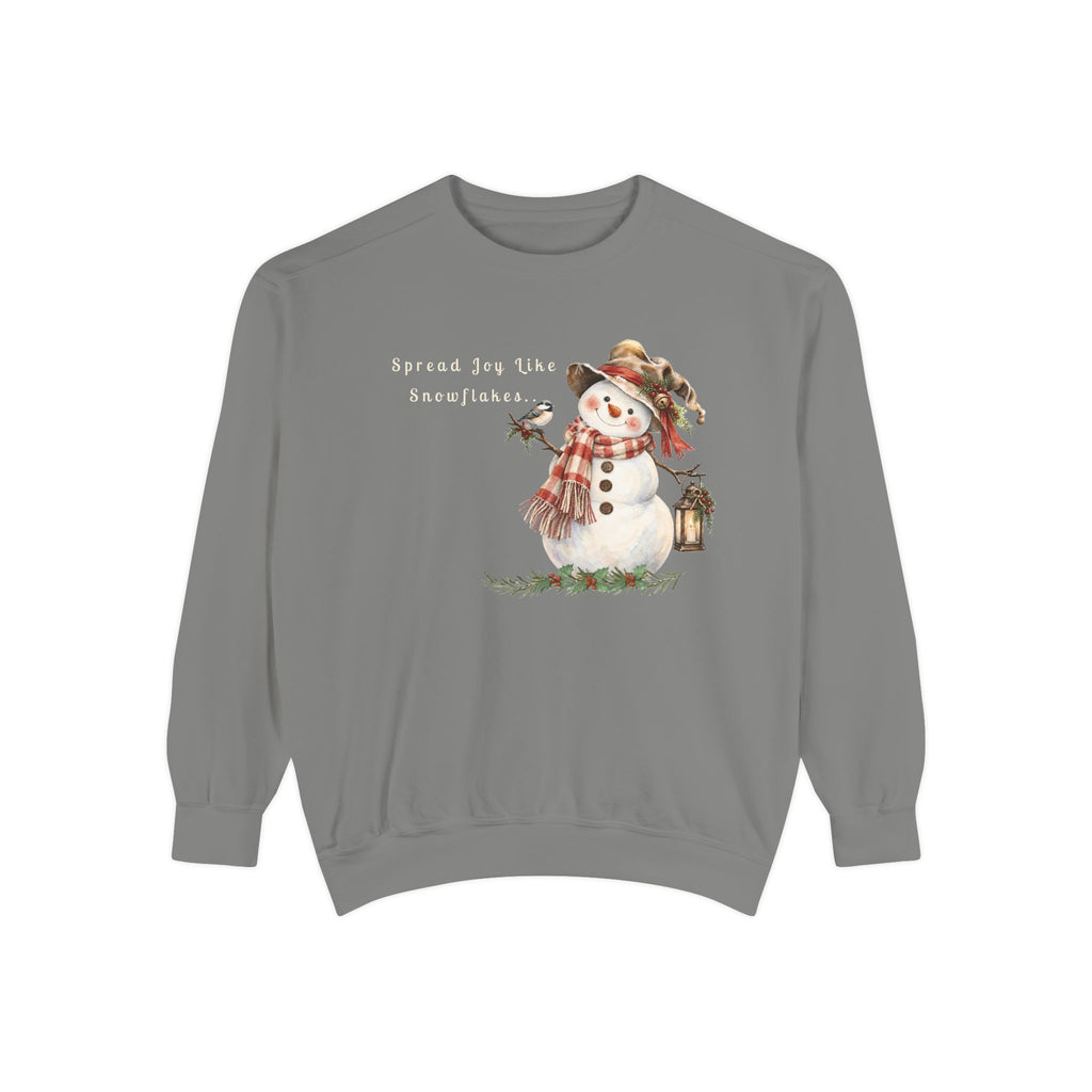 Spread Joy Like Snowflakes | Comfort Colors Snowman Sweatshirt
