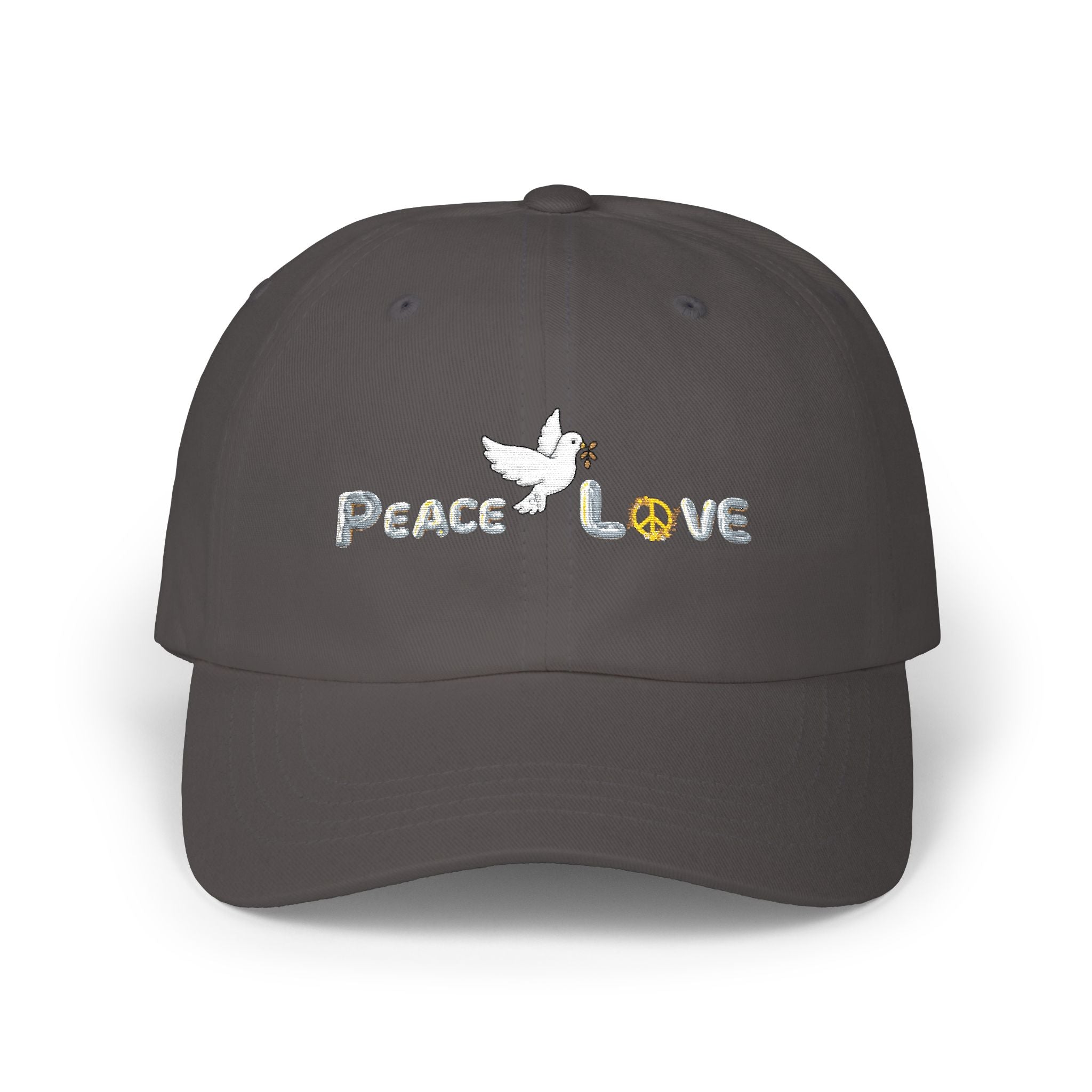Unisex Peace and Love Adult Embroidered Cap