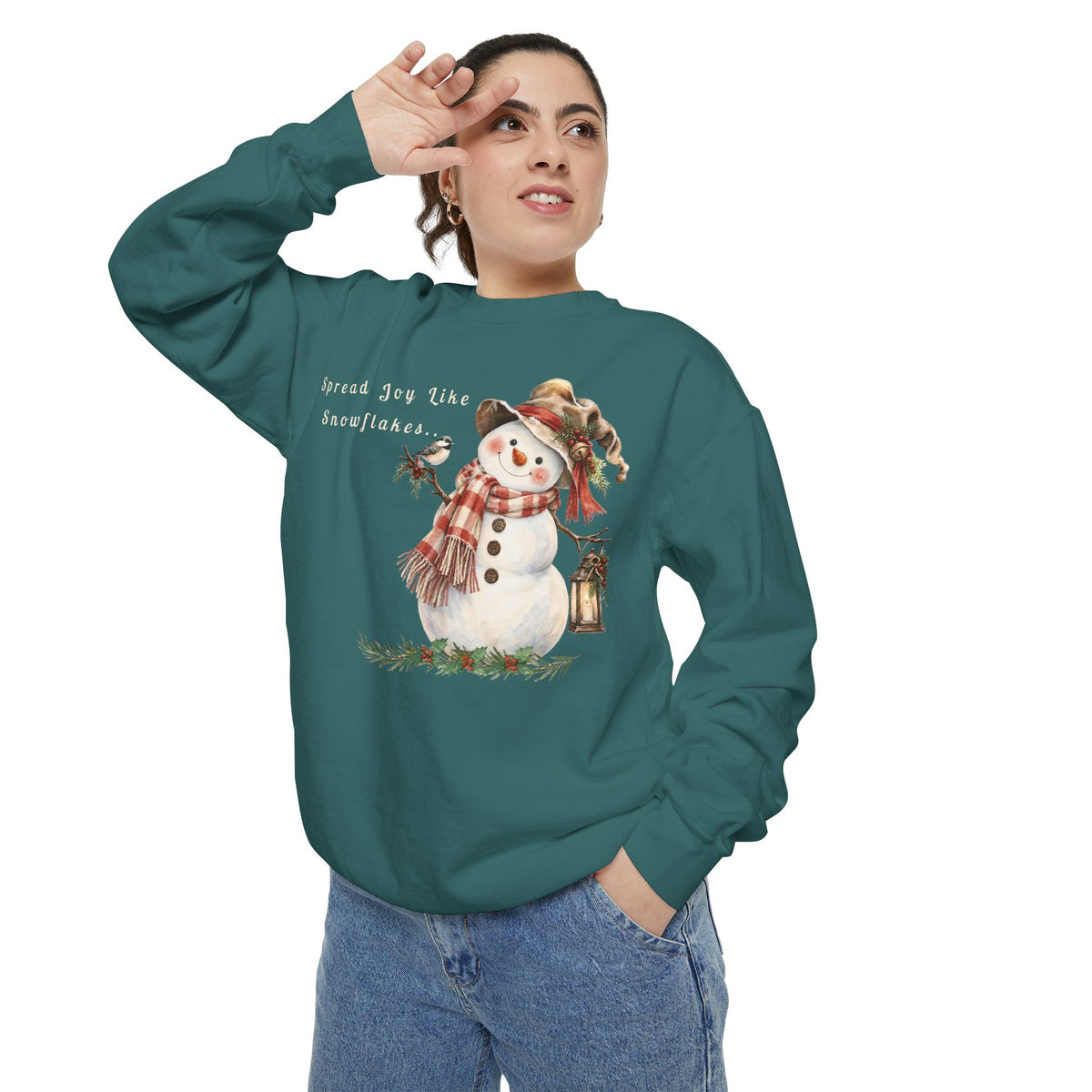 Spread Joy Like Snowflakes | Comfort Colors Snowman Sweatshirt