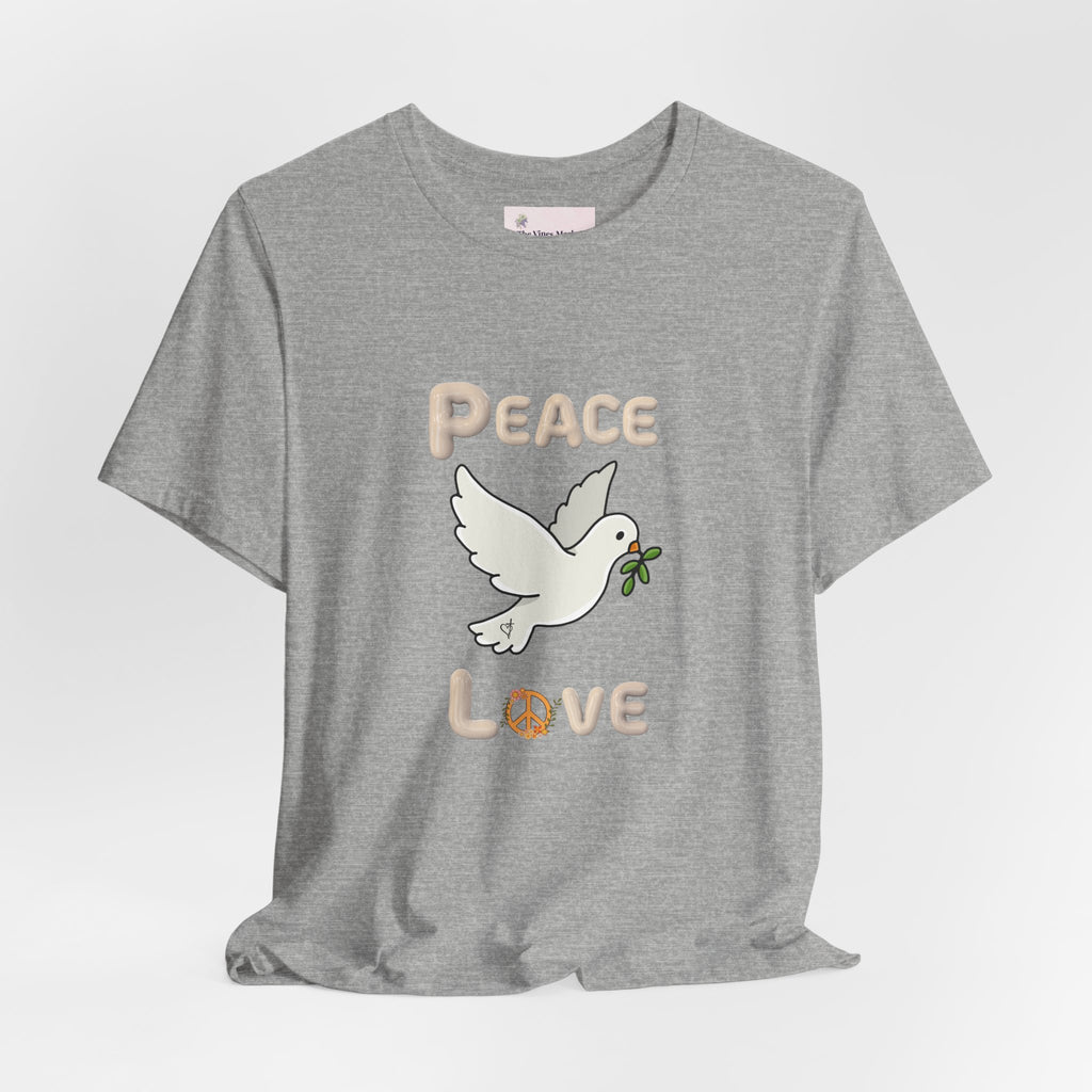 Adult Female Relaxed Comfort Tee:  Peace and Love