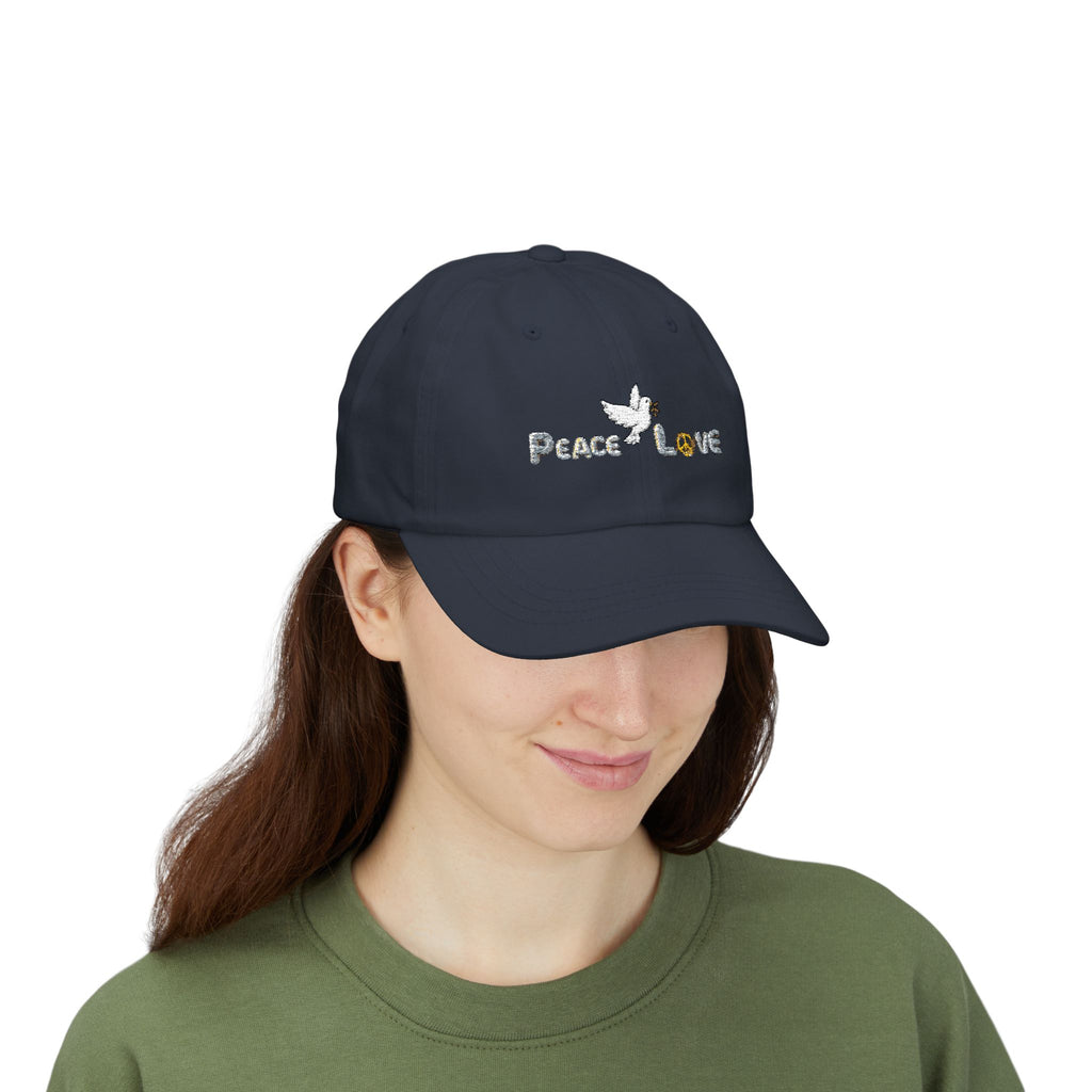 Unisex Peace and Love Adult Embroidered Cap