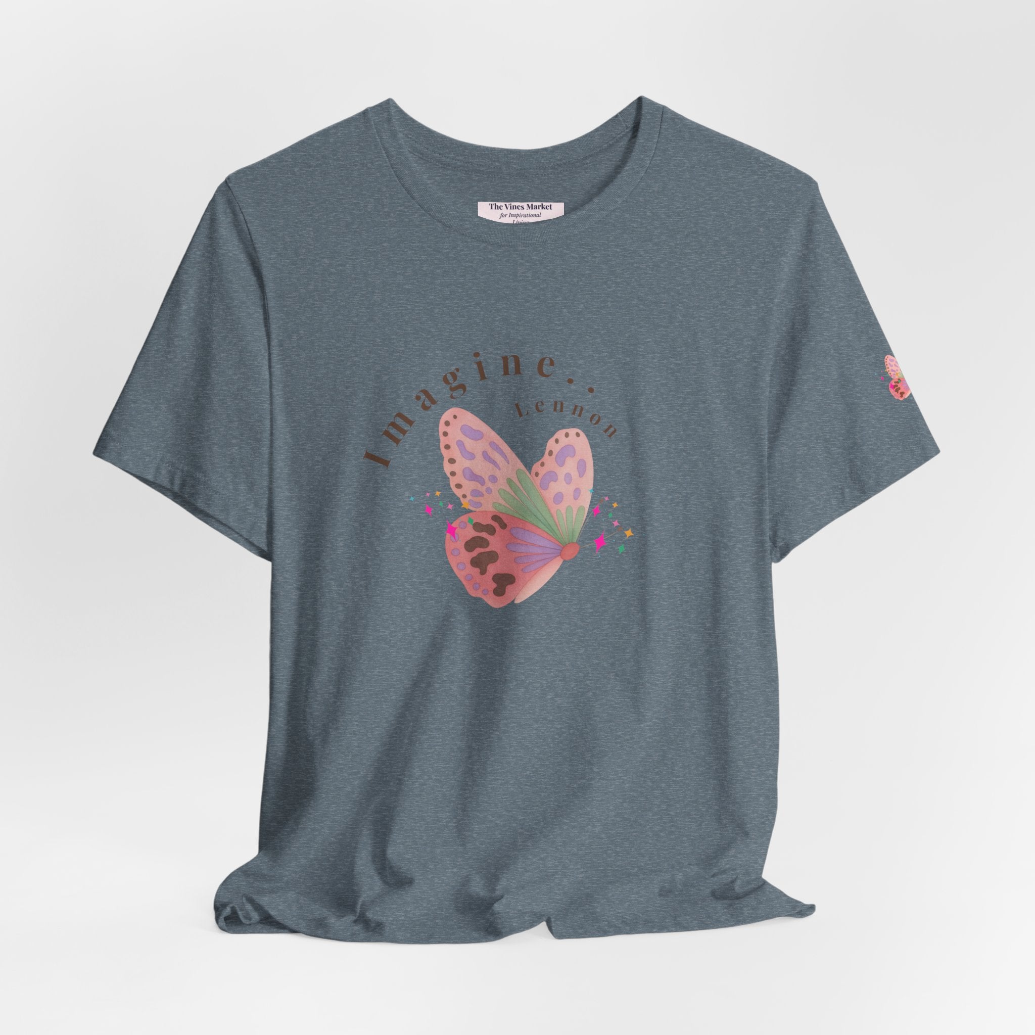 Peace and Love Imagine Tee | John Lennon 70's Butterfly Graphic T-Shirt