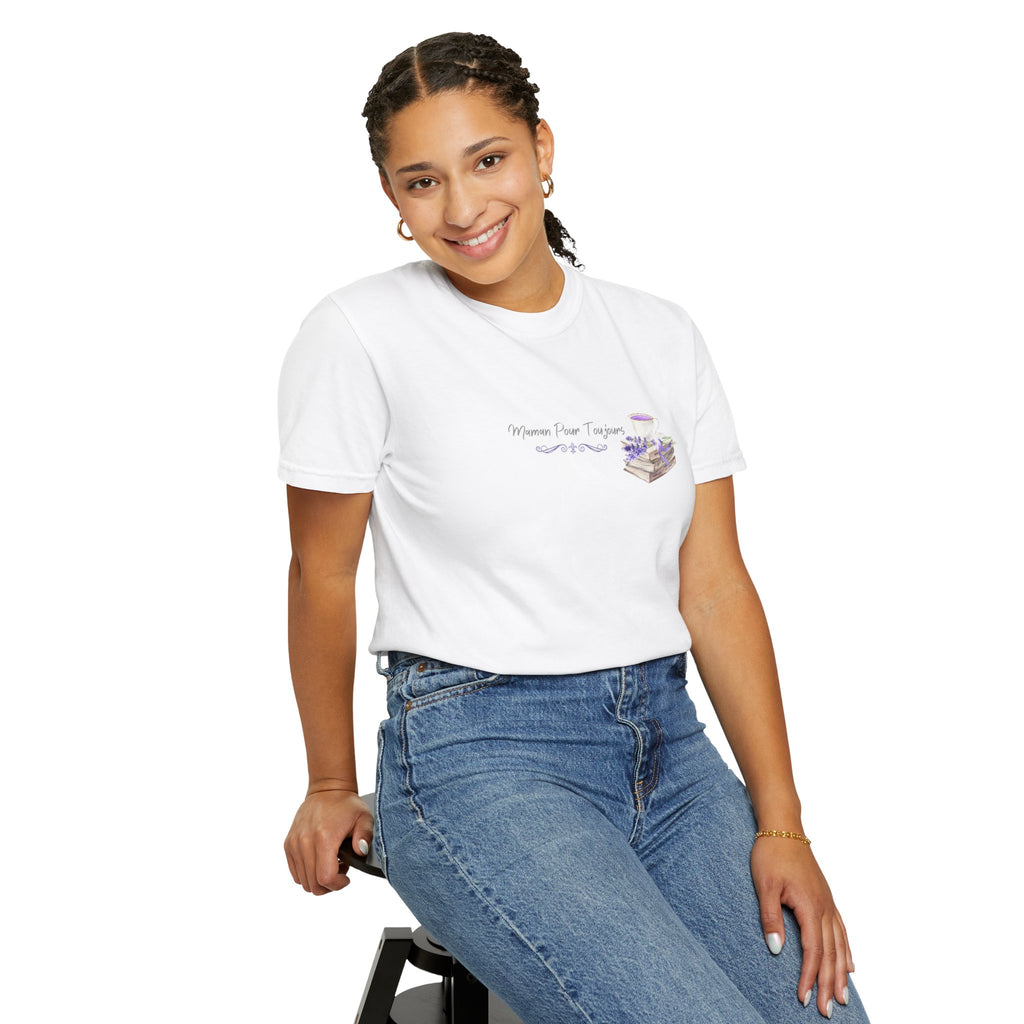Maman Pour Toujours | French Mom Forever Books & Coffee T-Shirt – Adult Female Mother's Day Gift