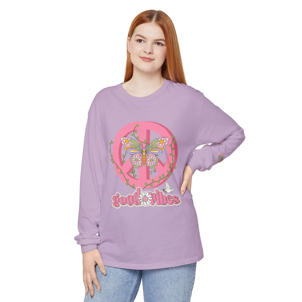 Good Vibes Peace and Love Soft Long Sleeve T-Shirt for Her