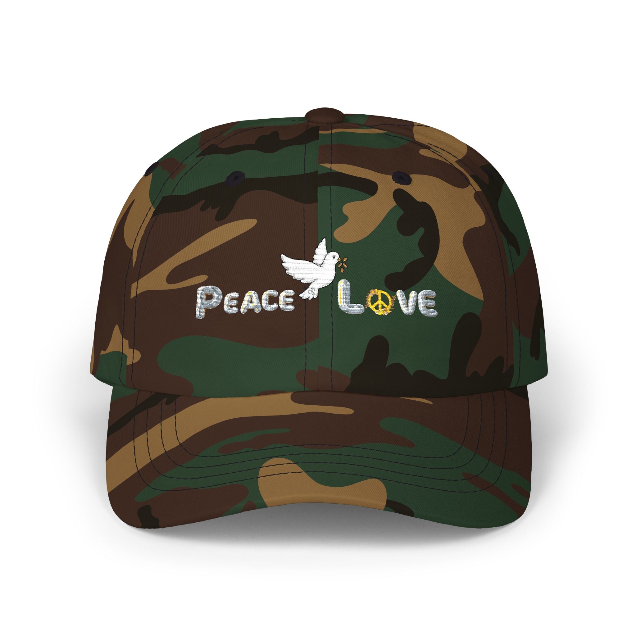 Unisex Peace and Love Adult Embroidered Cap