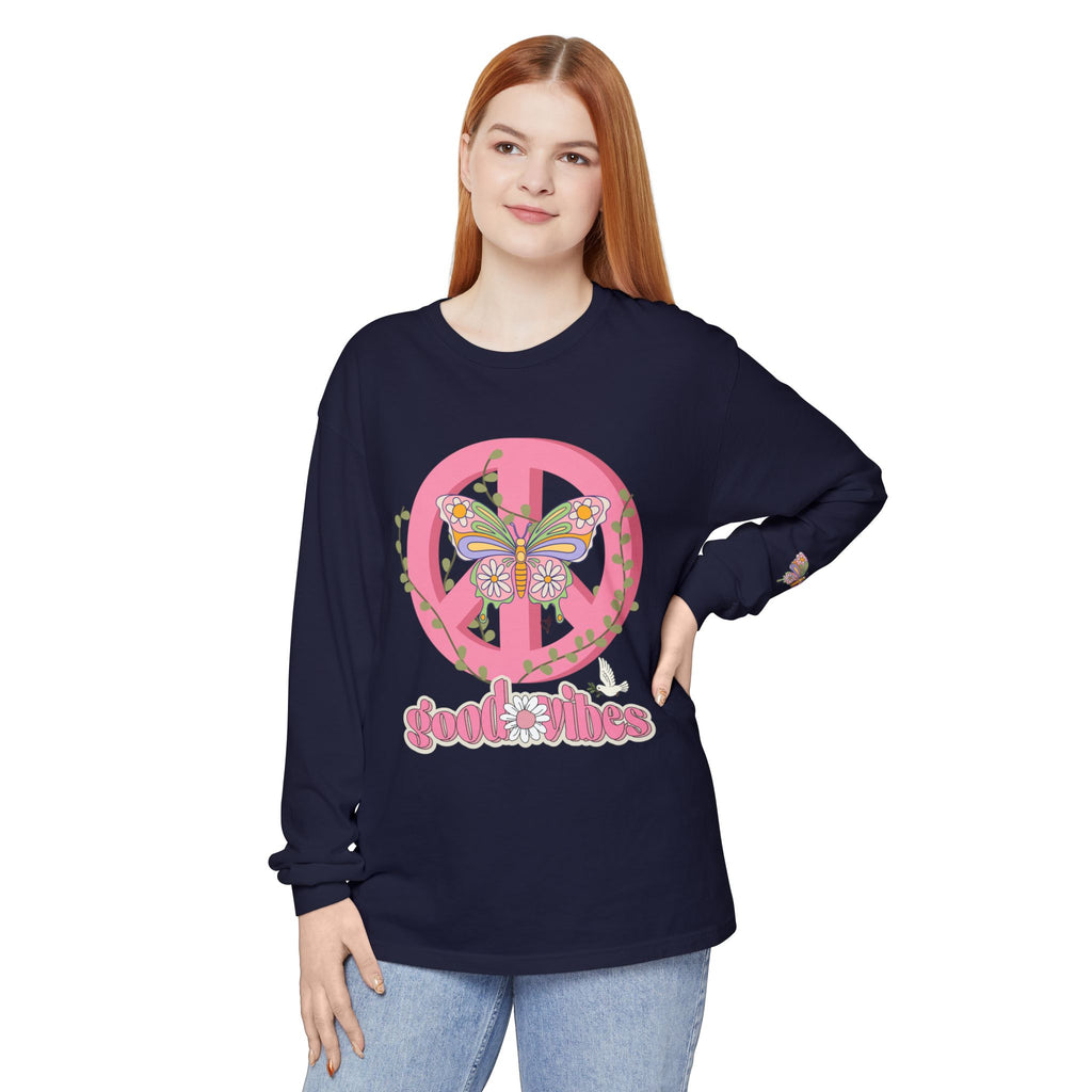 Good Vibes Peace and Love Soft Long Sleeve T-Shirt for Her