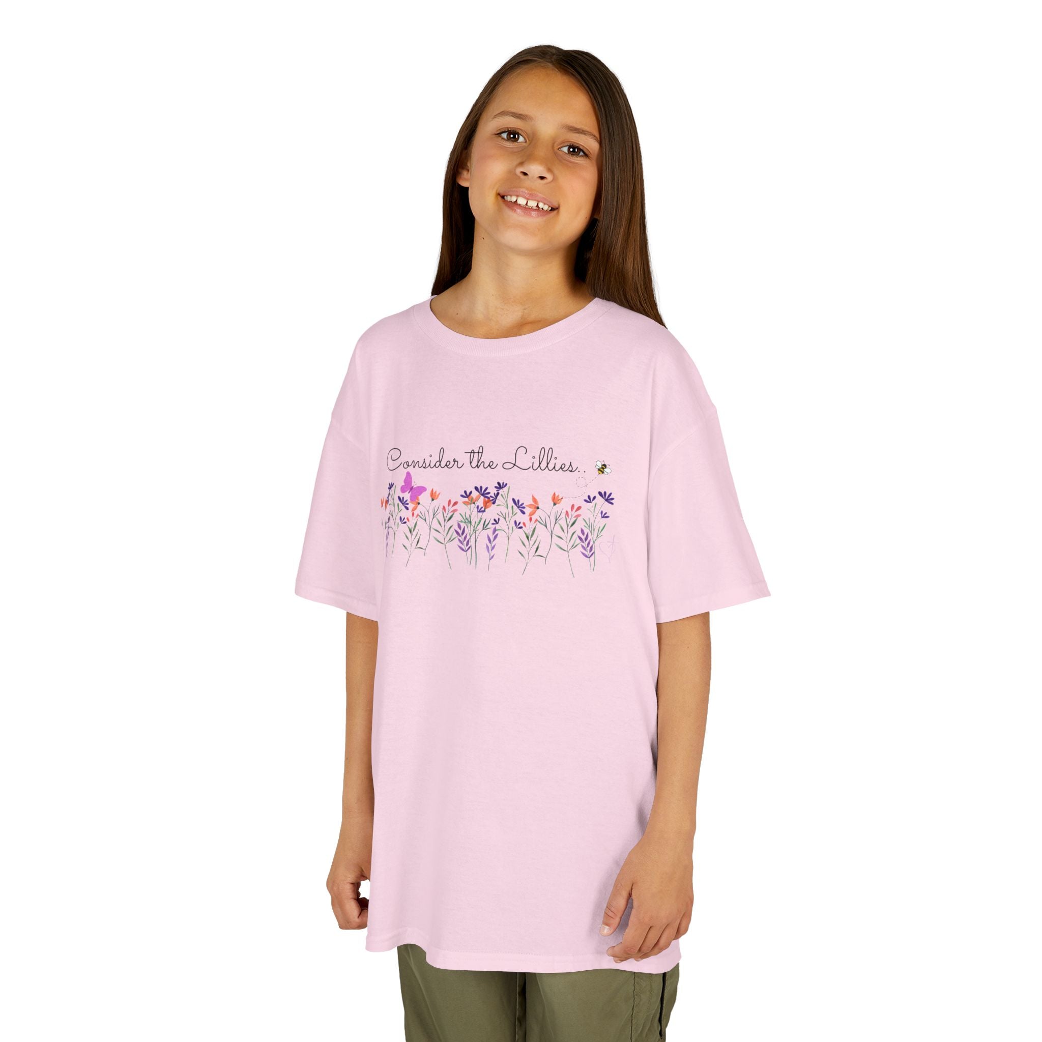 Consider the Lilies Girls' Tee – Love & Grace in Bloom  Kids Cotton™ Tee