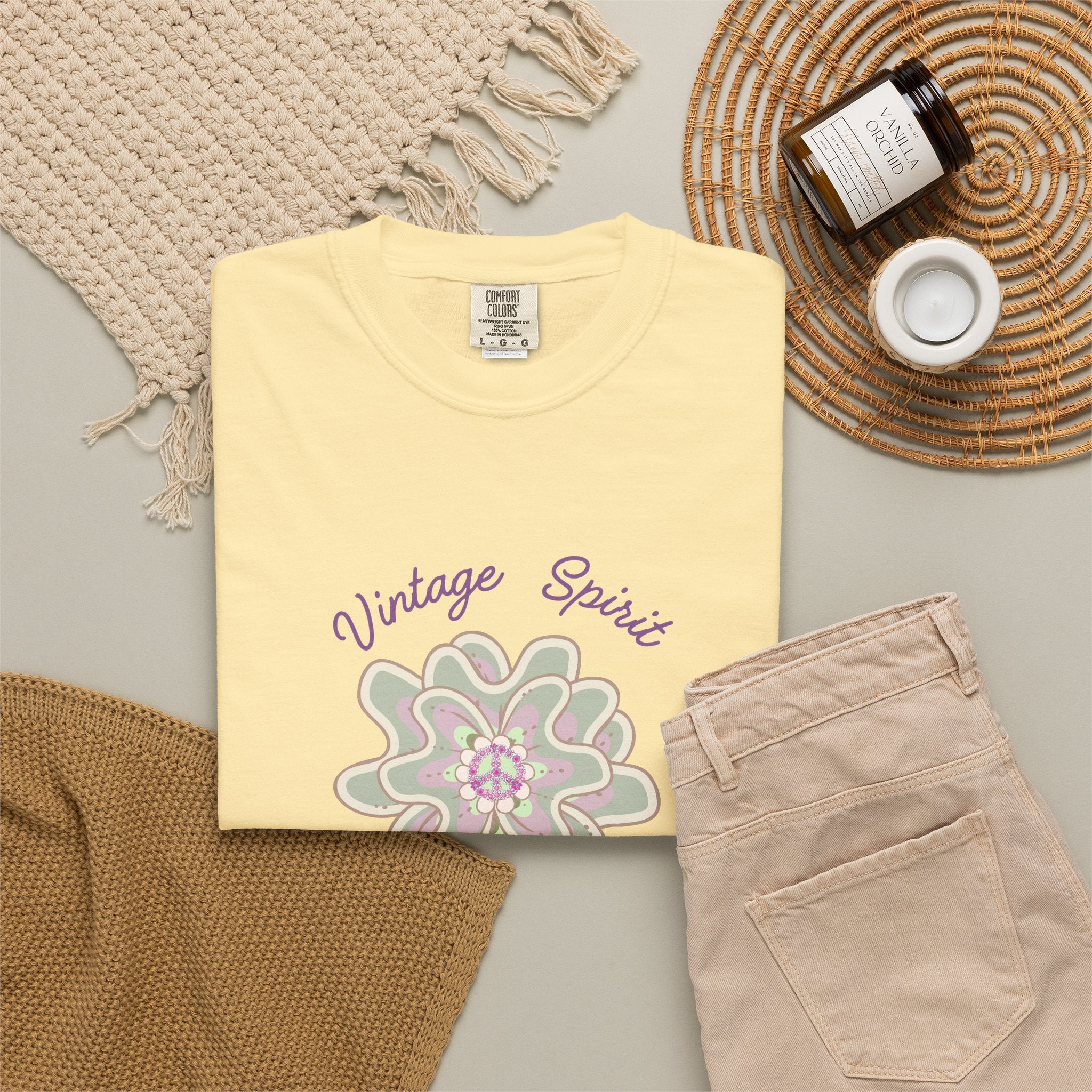 Peace and Love Vintage Spirit Floral T-Shirt -- For Her