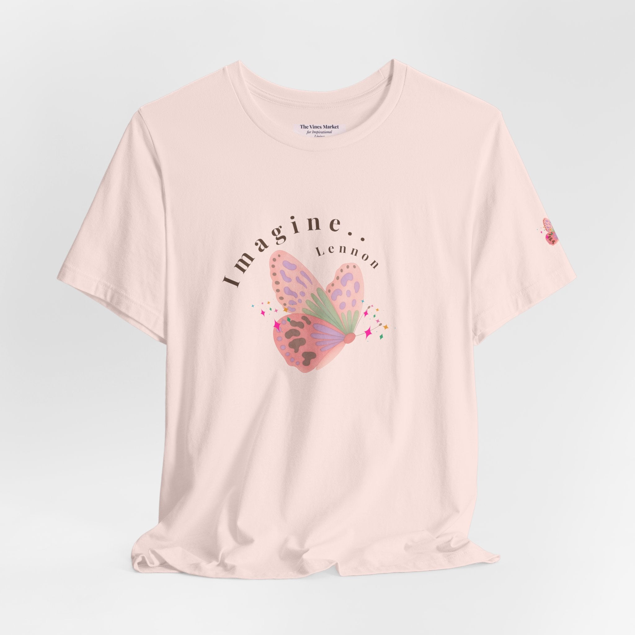 Peace and Love Imagine Tee | John Lennon 70's Butterfly Graphic T-Shirt