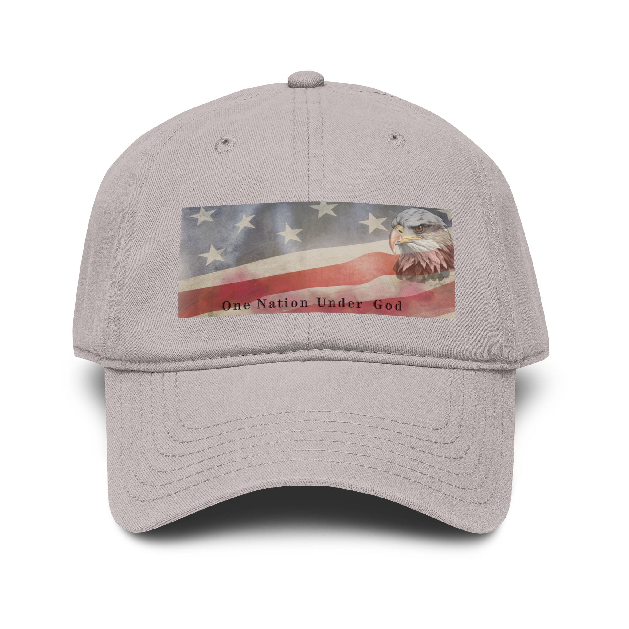 One Nation Under God | Guy's Eagle & Flag Baseball Cap: Garment Washed