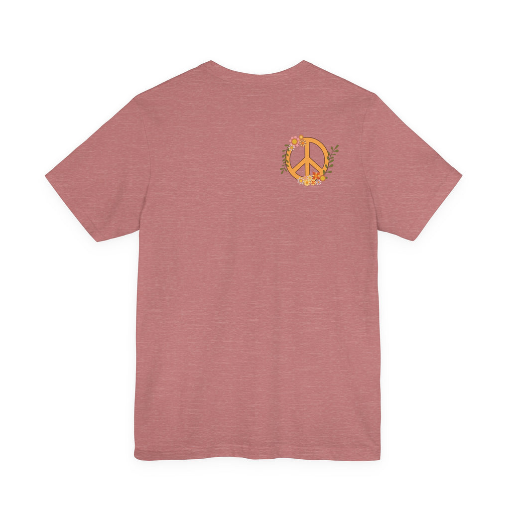 Adult Female Relaxed Comfort Tee:  Peace and Love