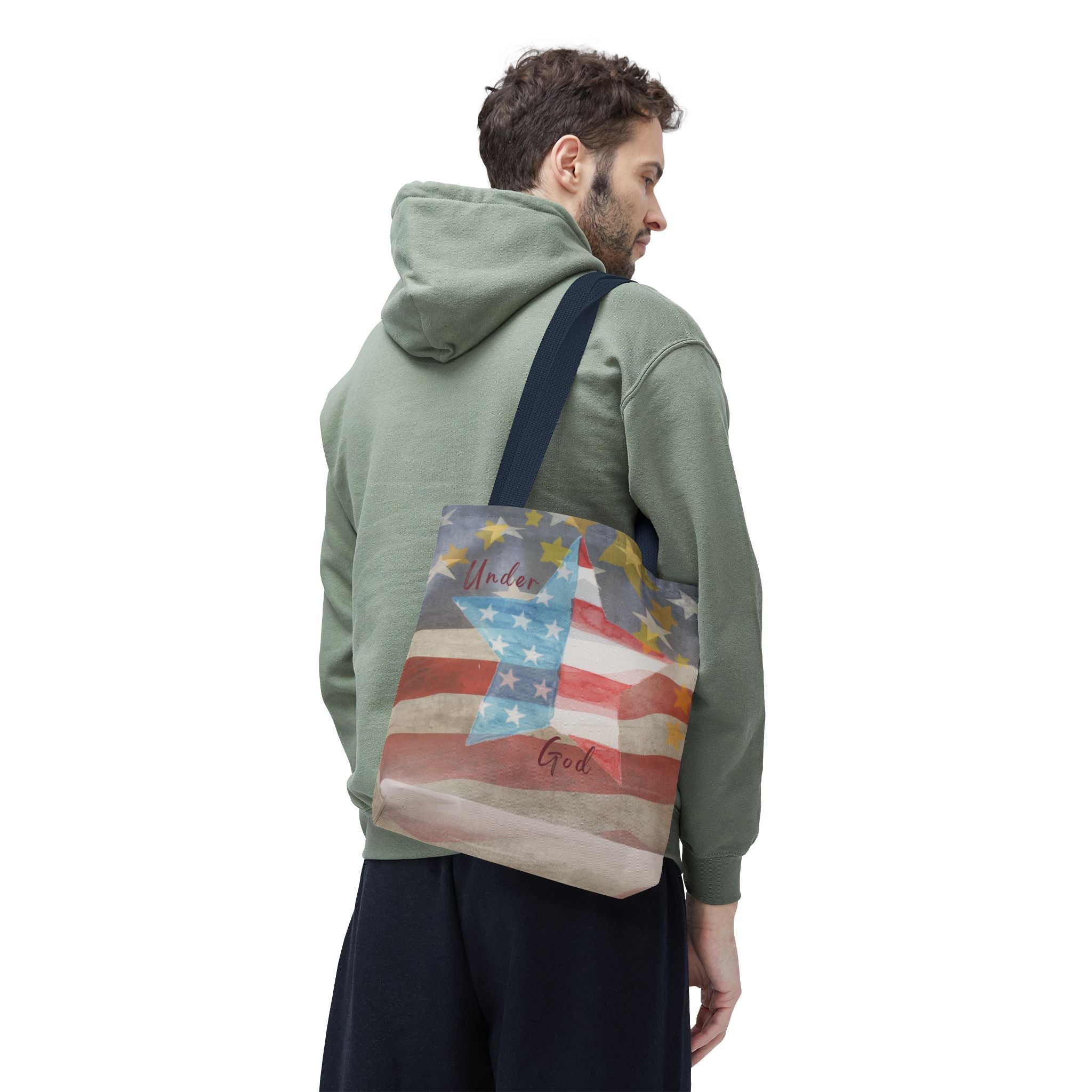 Under God | Watercolor Stars and Stripes Tote Bag 3 Sizes