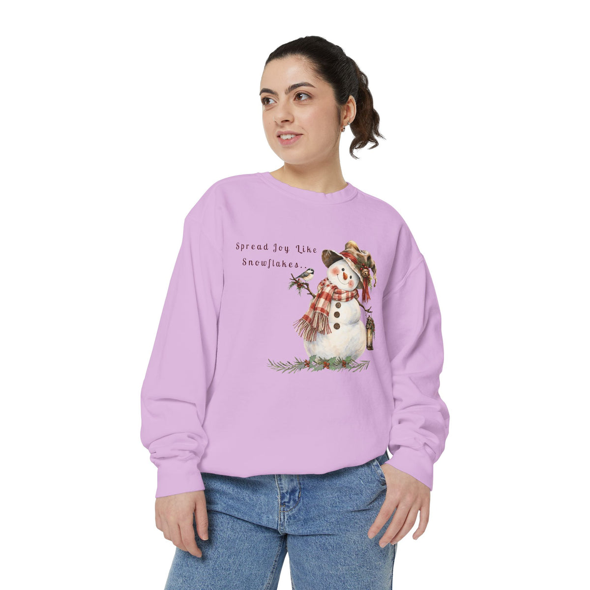 Spread Joy Like Snowflakes | Comfort Colors Snowman Sweatshirt